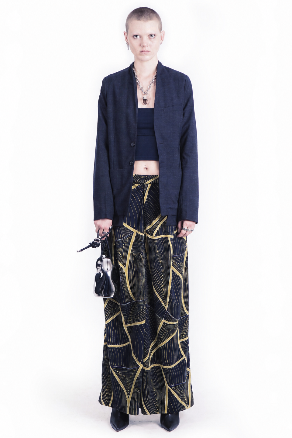 P140AOP Pants Wide Leg Ex Pleats - All over print I Adddress