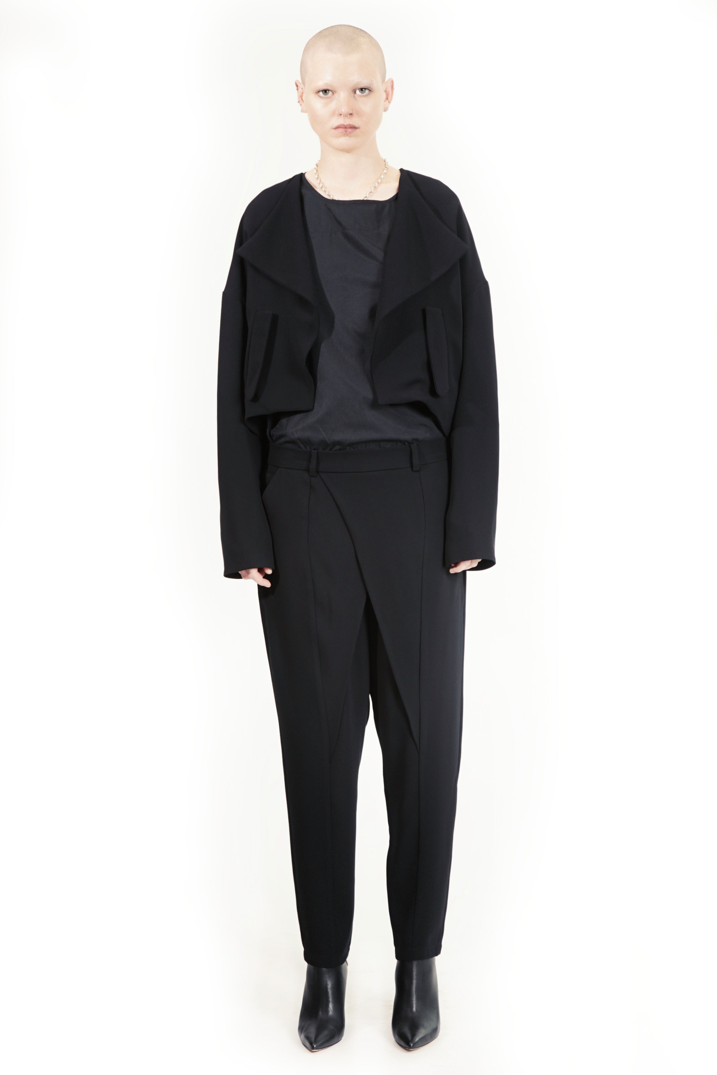 Cropped wool blazer by Adddress