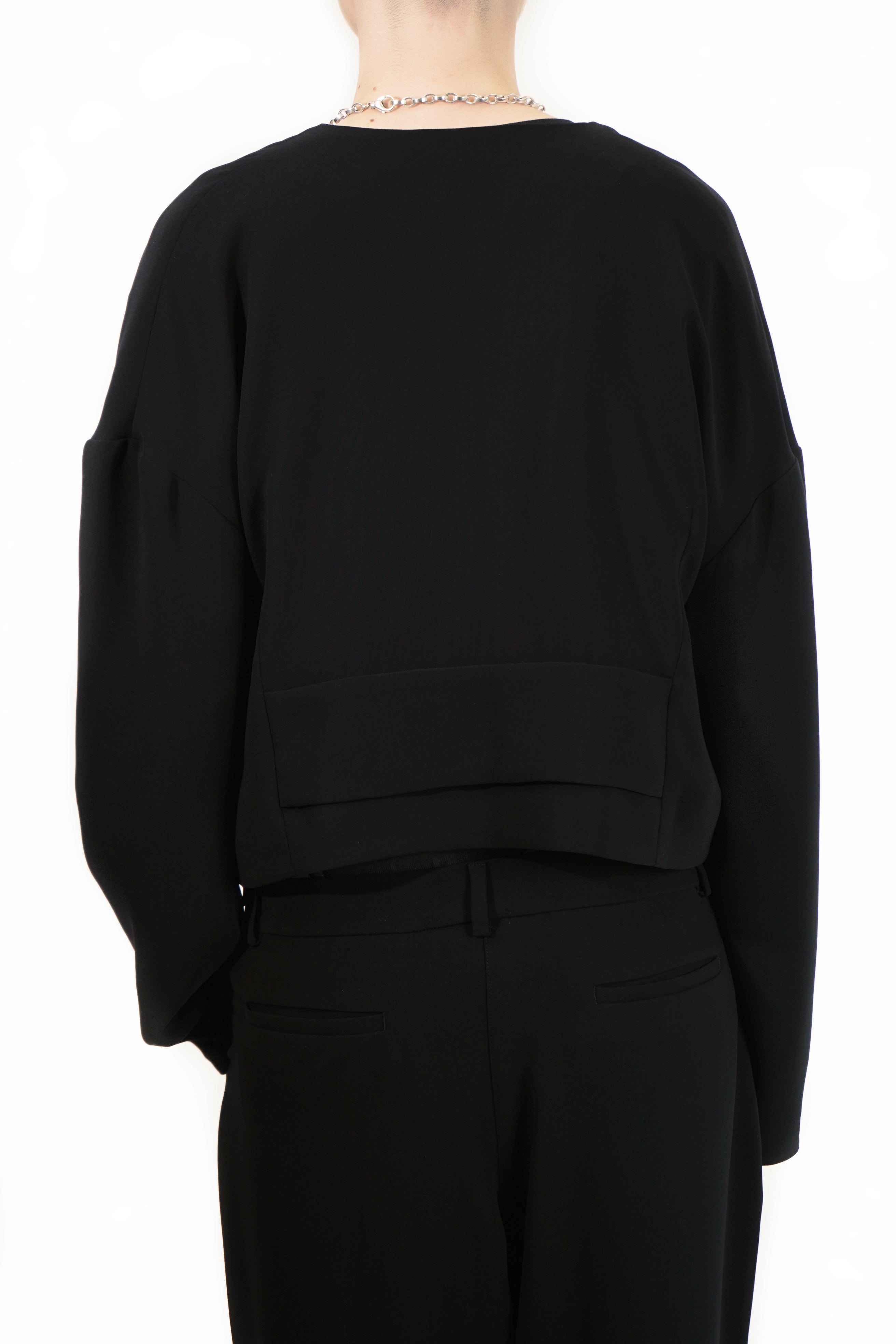 GT72 Cropped Minimalist Blazer – Black | Adddress