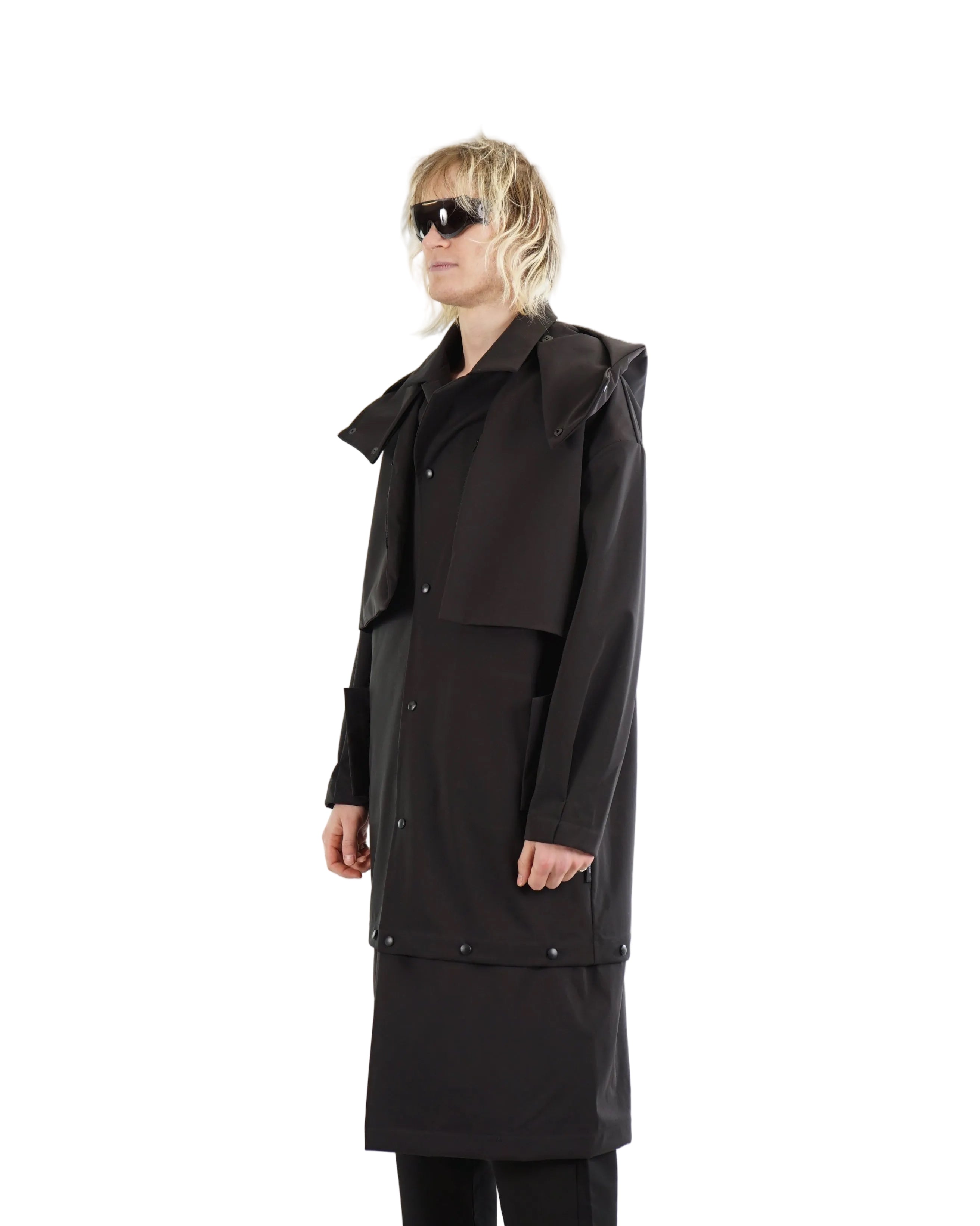 TX Convertible Hooded Coat – Black | Adddress