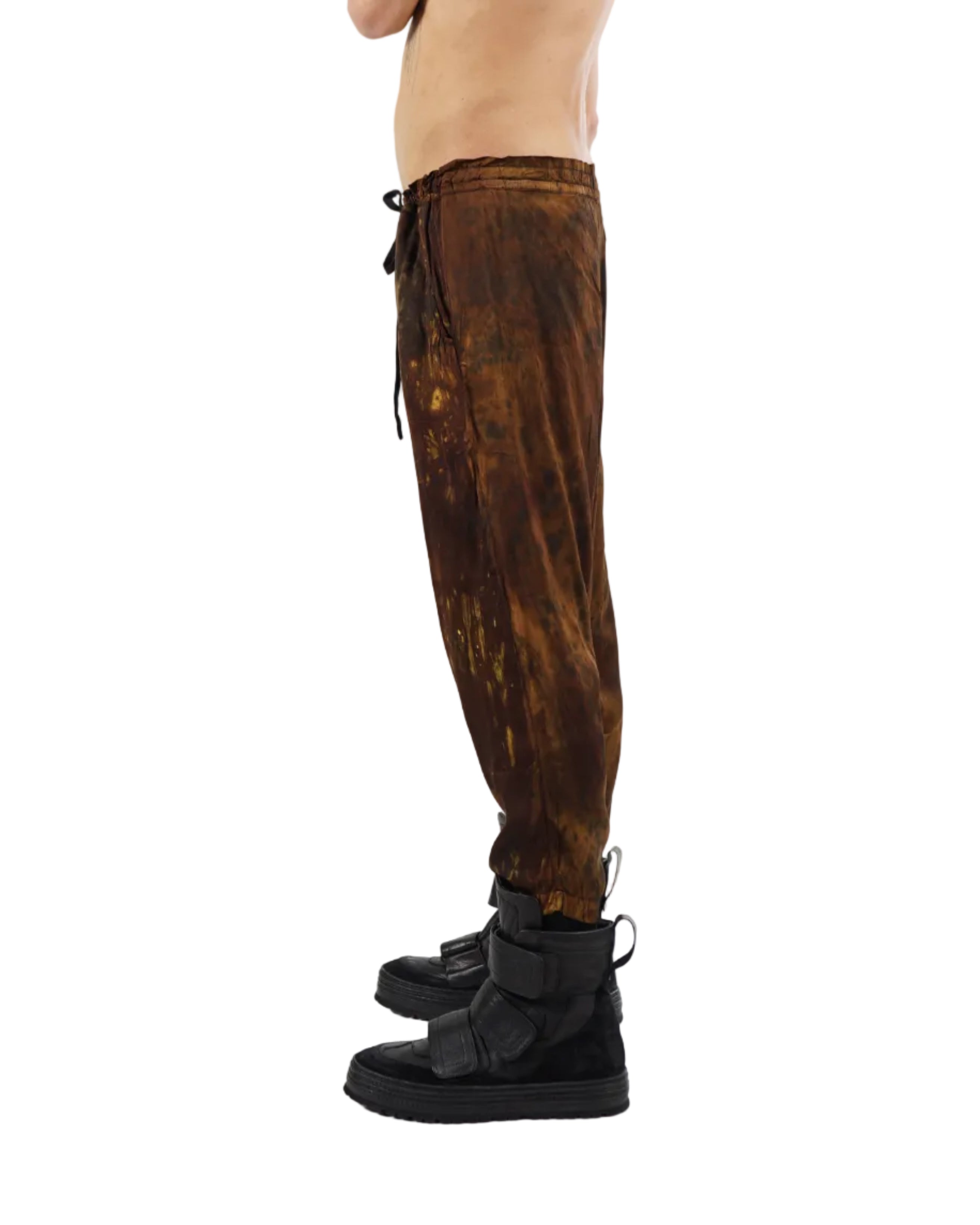 Mark Baigent – Kay Pants – Brown / Yellow Abstract