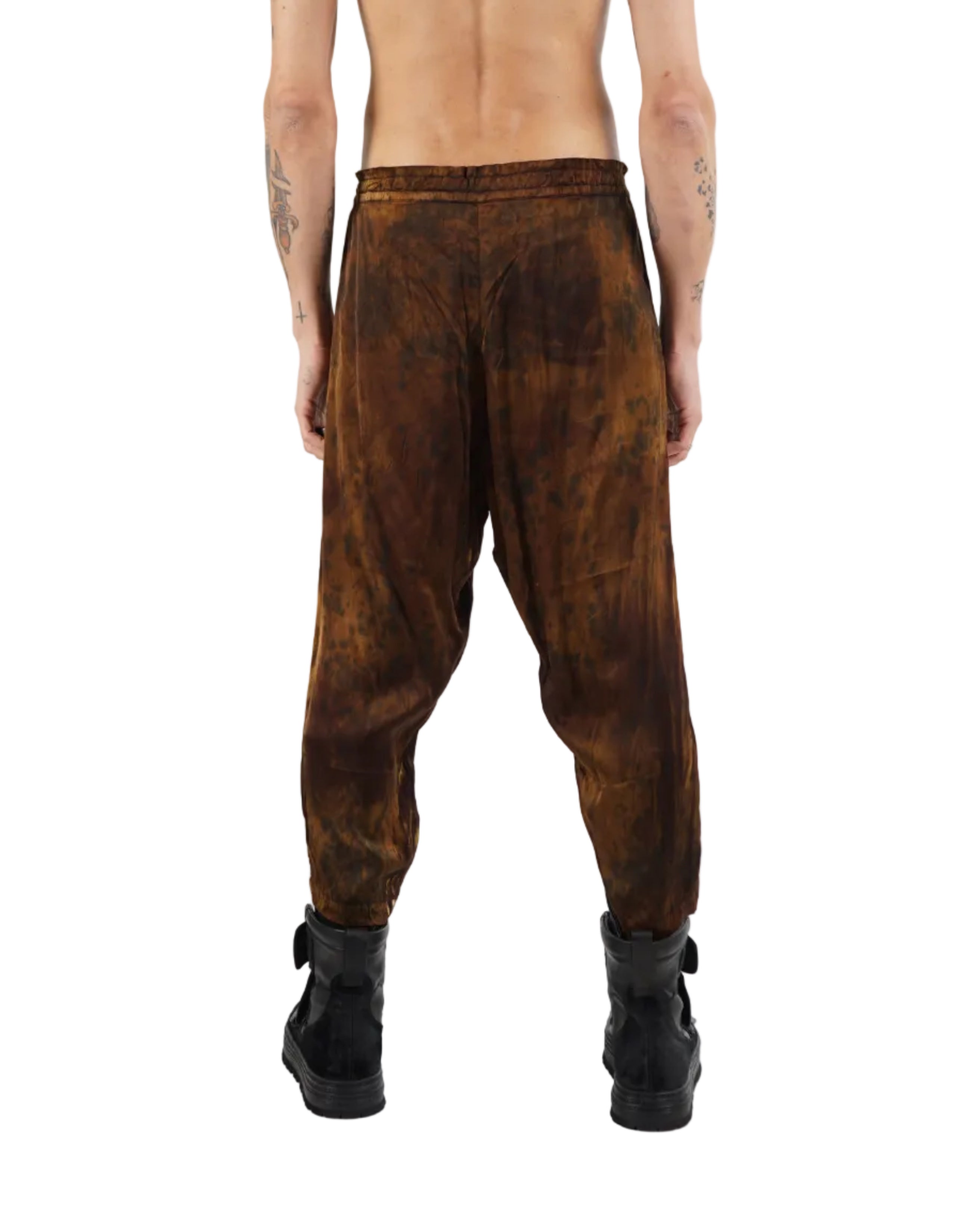 Mark Baigent – Kay Pants – Brown / Yellow Abstract