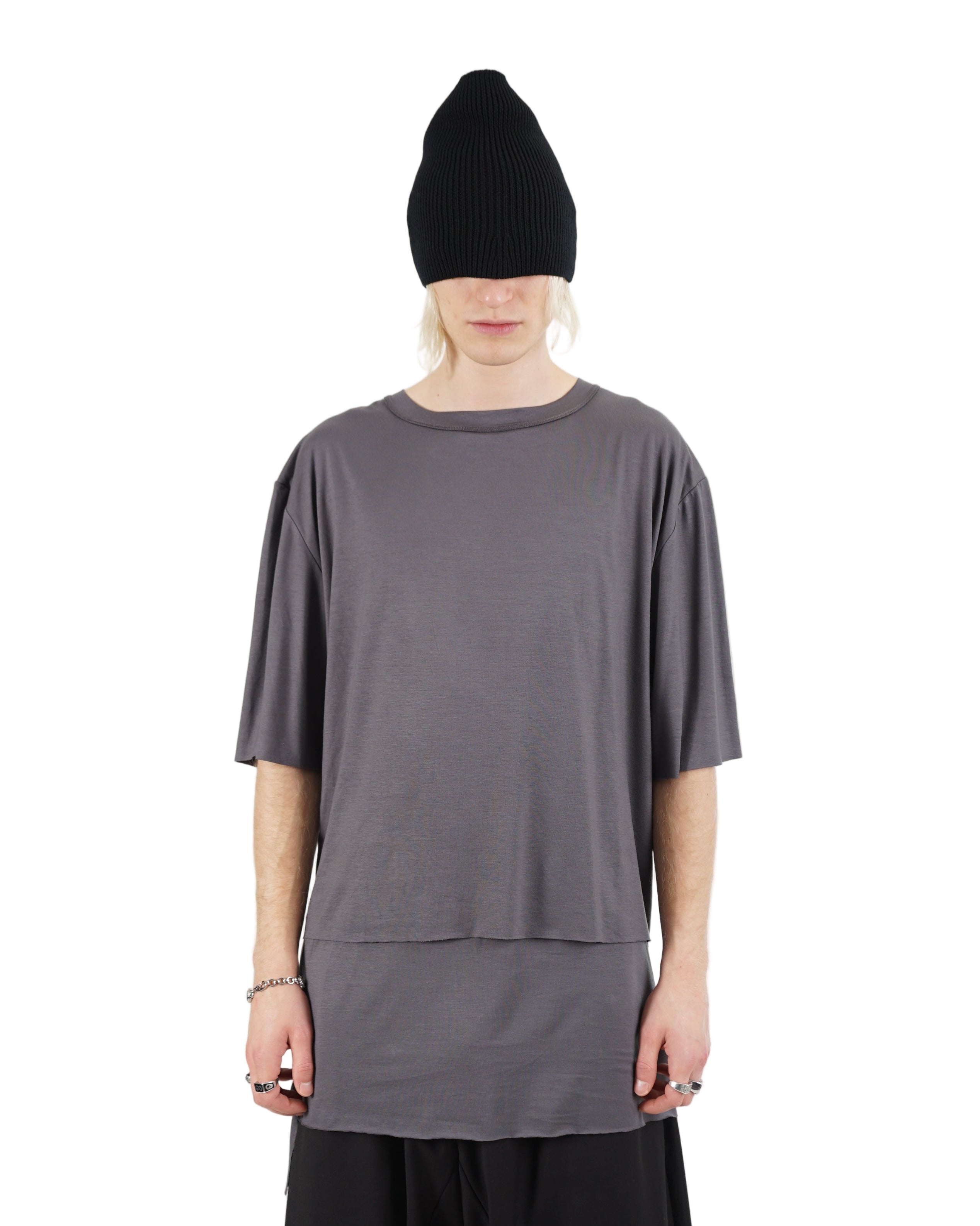 Address – Layered Short Sleeve T-Shirt – Grey