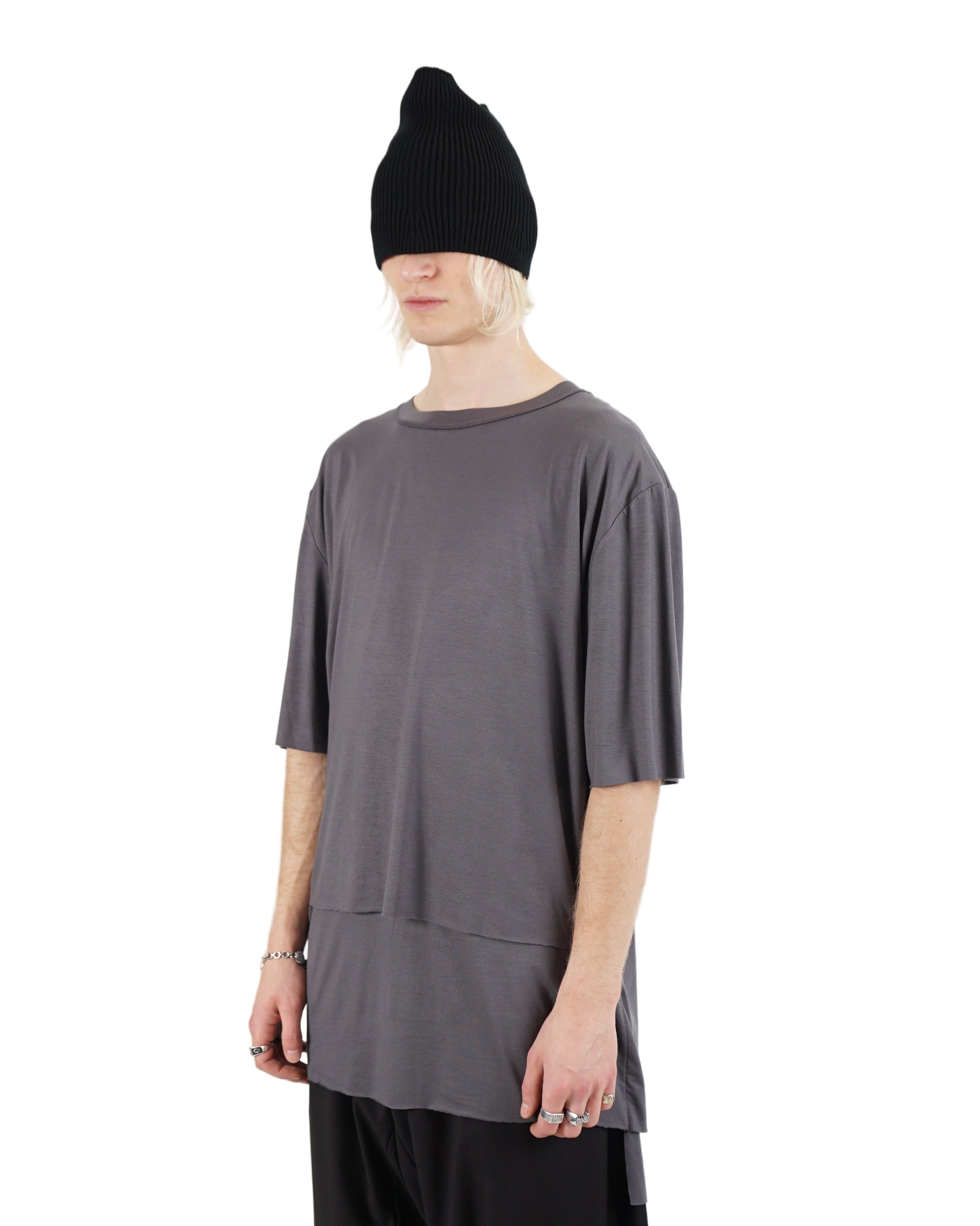 Address – Layered Short Sleeve T-Shirt – Grey