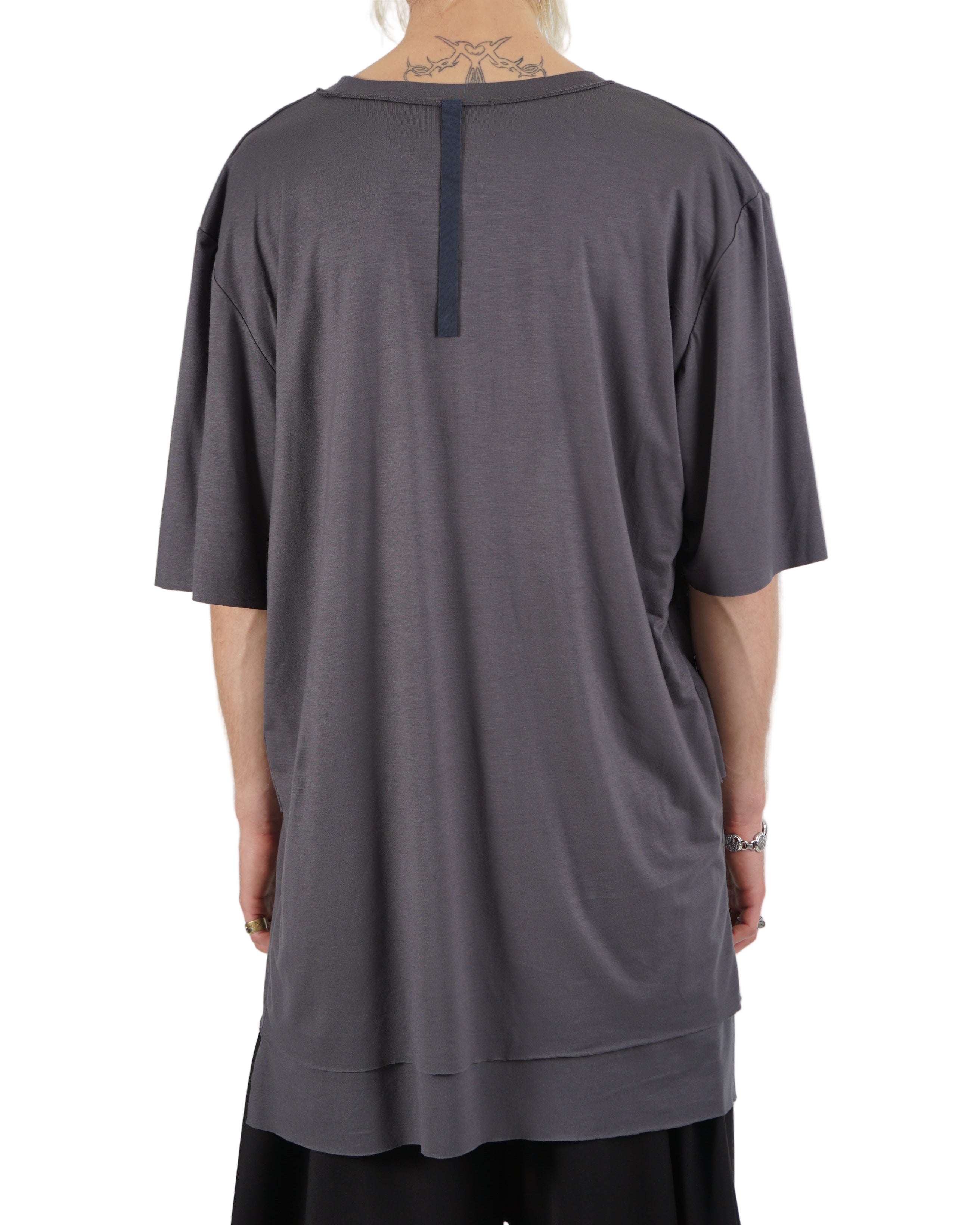 Address – Layered Short Sleeve T-Shirt – Grey