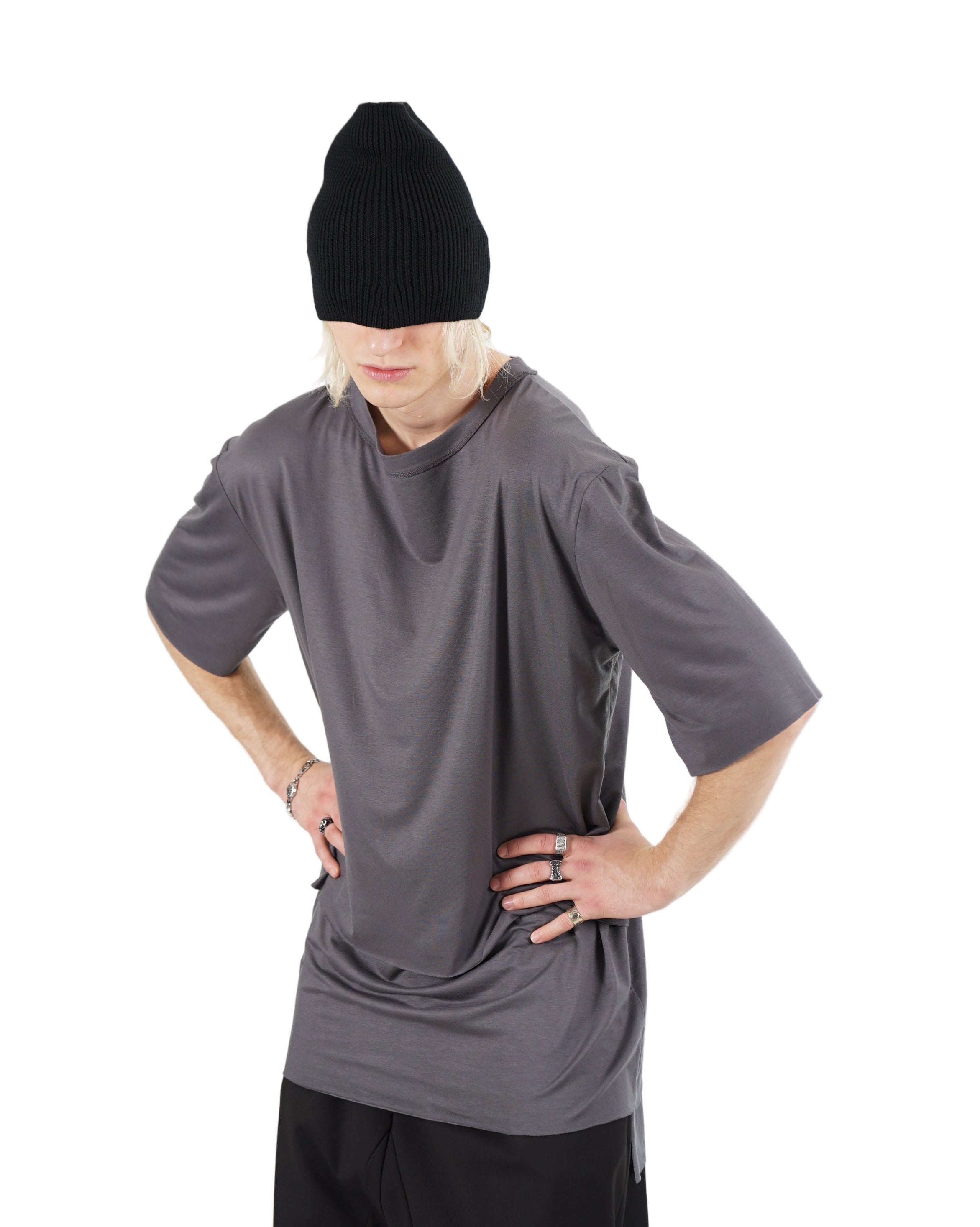 Address – Layered Short Sleeve T-Shirt – Grey