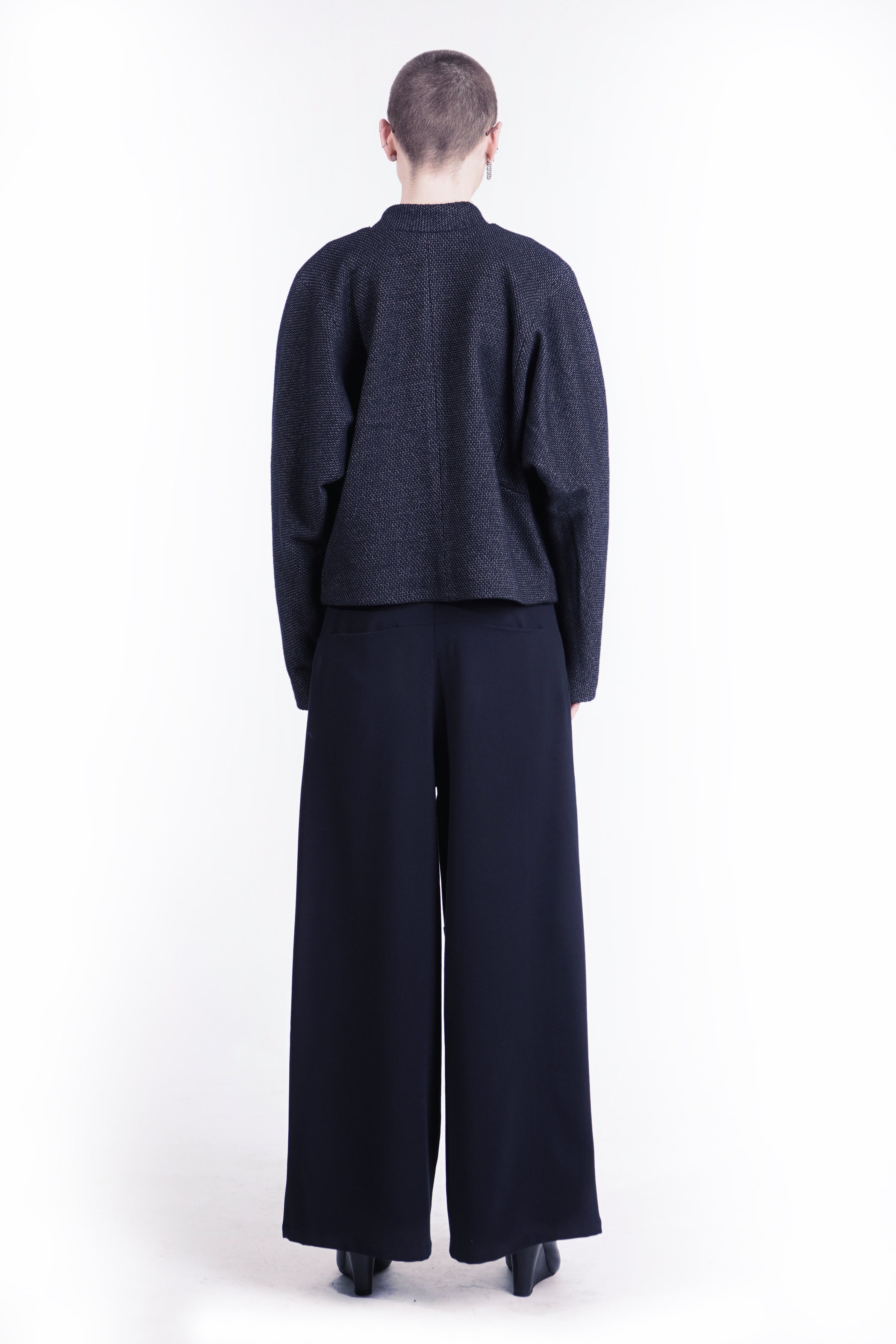 G77 Black structured blouson jacket with dropped shoulders  Adddress Berlin