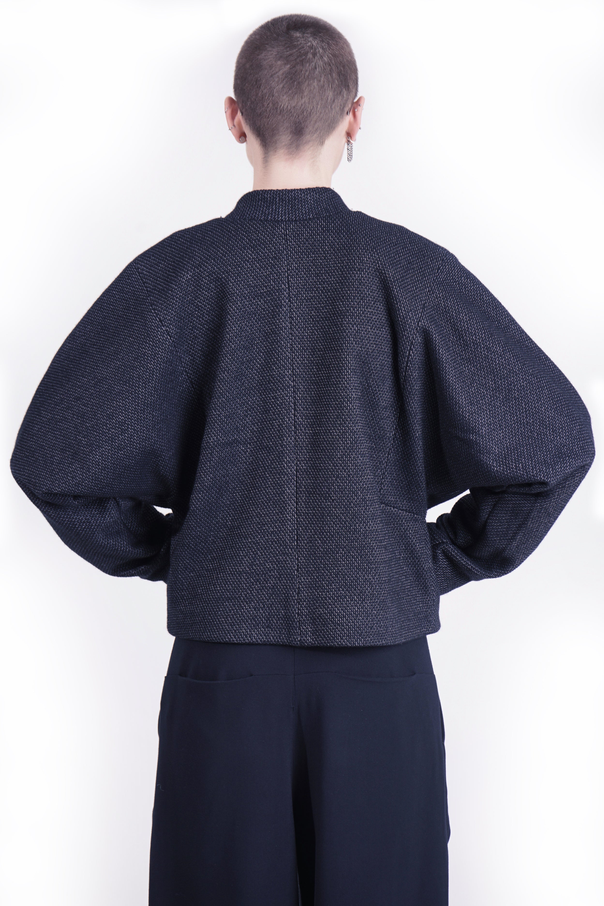 G77 Short Cropped Blouson Jacket — back  bat sleeve