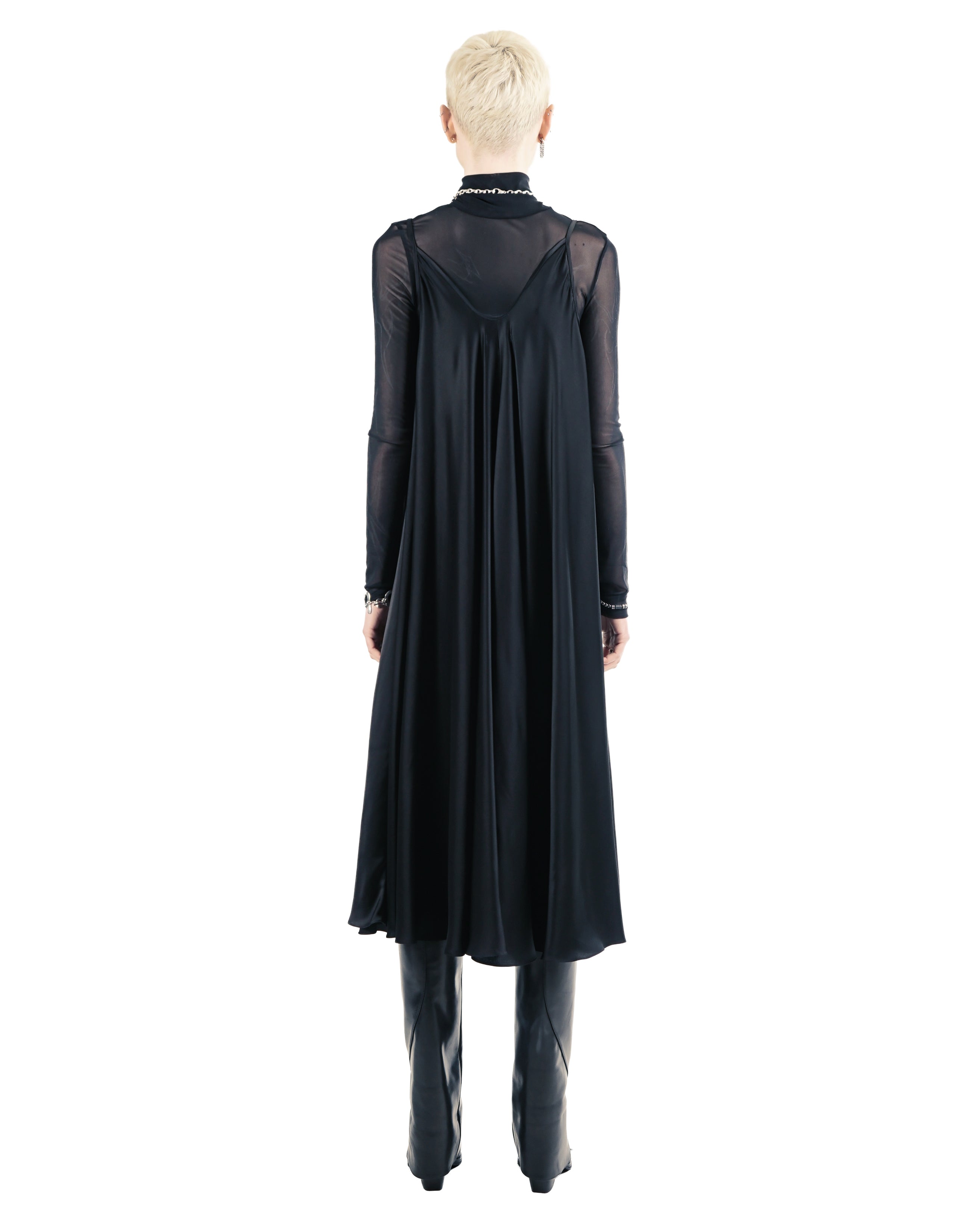 R270 A-Shape Midi Dress – Black | Adddress