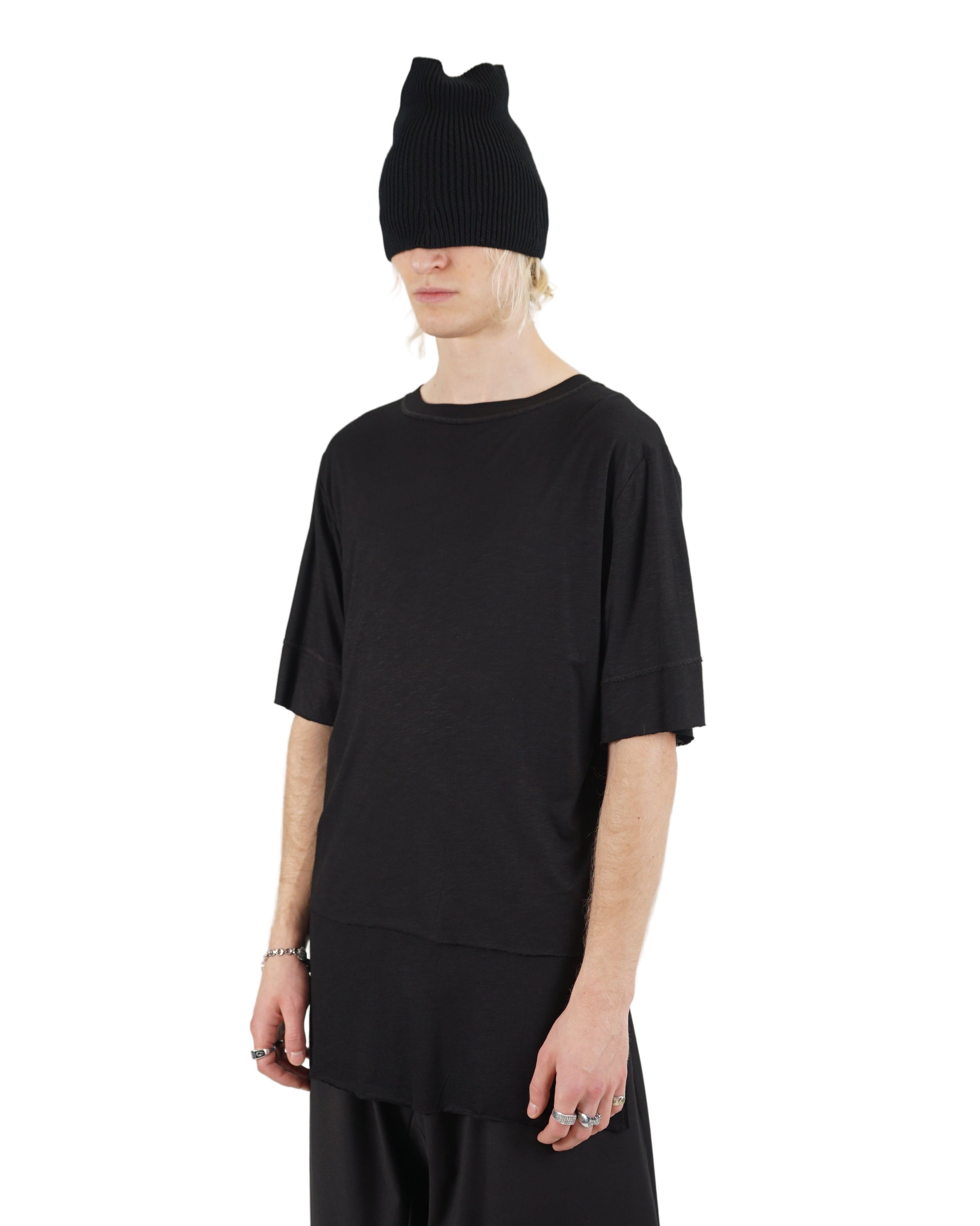 Monochrom – Layered Short Sleeve T-Shirt – Black X4B