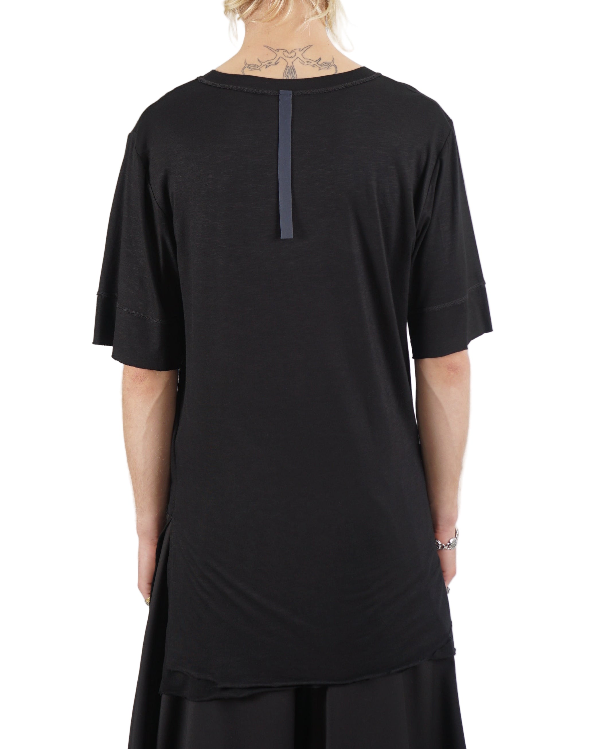 Monochrom – Layered Short Sleeve T-Shirt – Black X4B