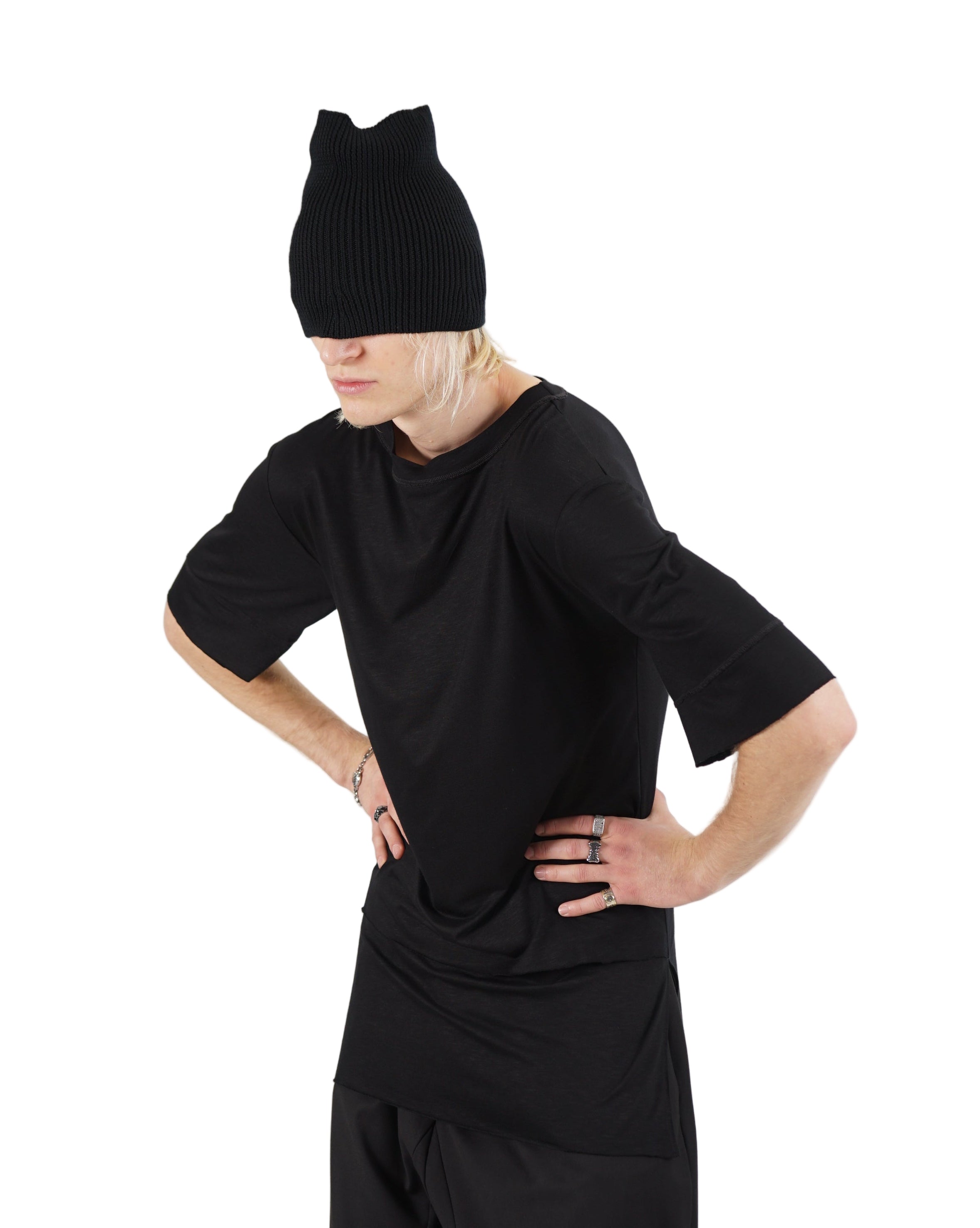 Monochrom – Layered Short Sleeve T-Shirt – Black X4B