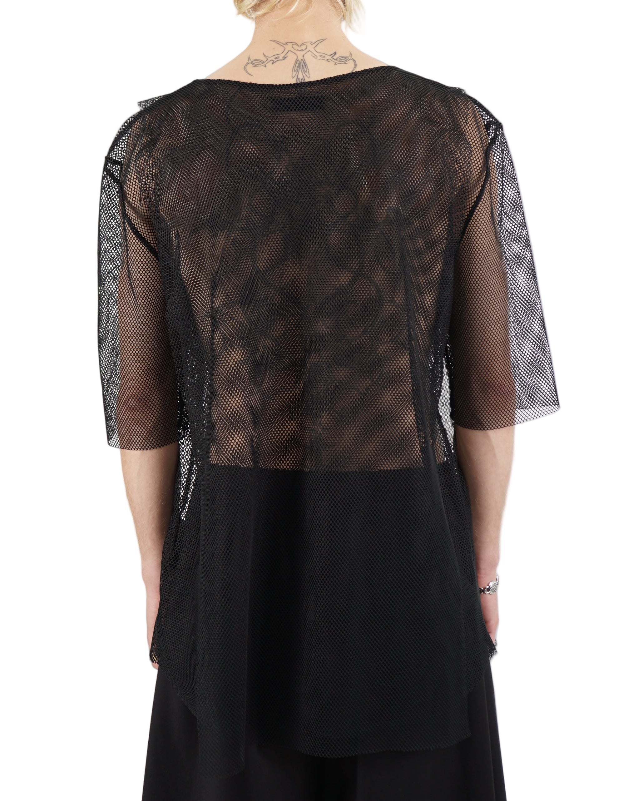 Monochrom – Sheer Mesh Short Sleeve T-Shirt – Black MT41