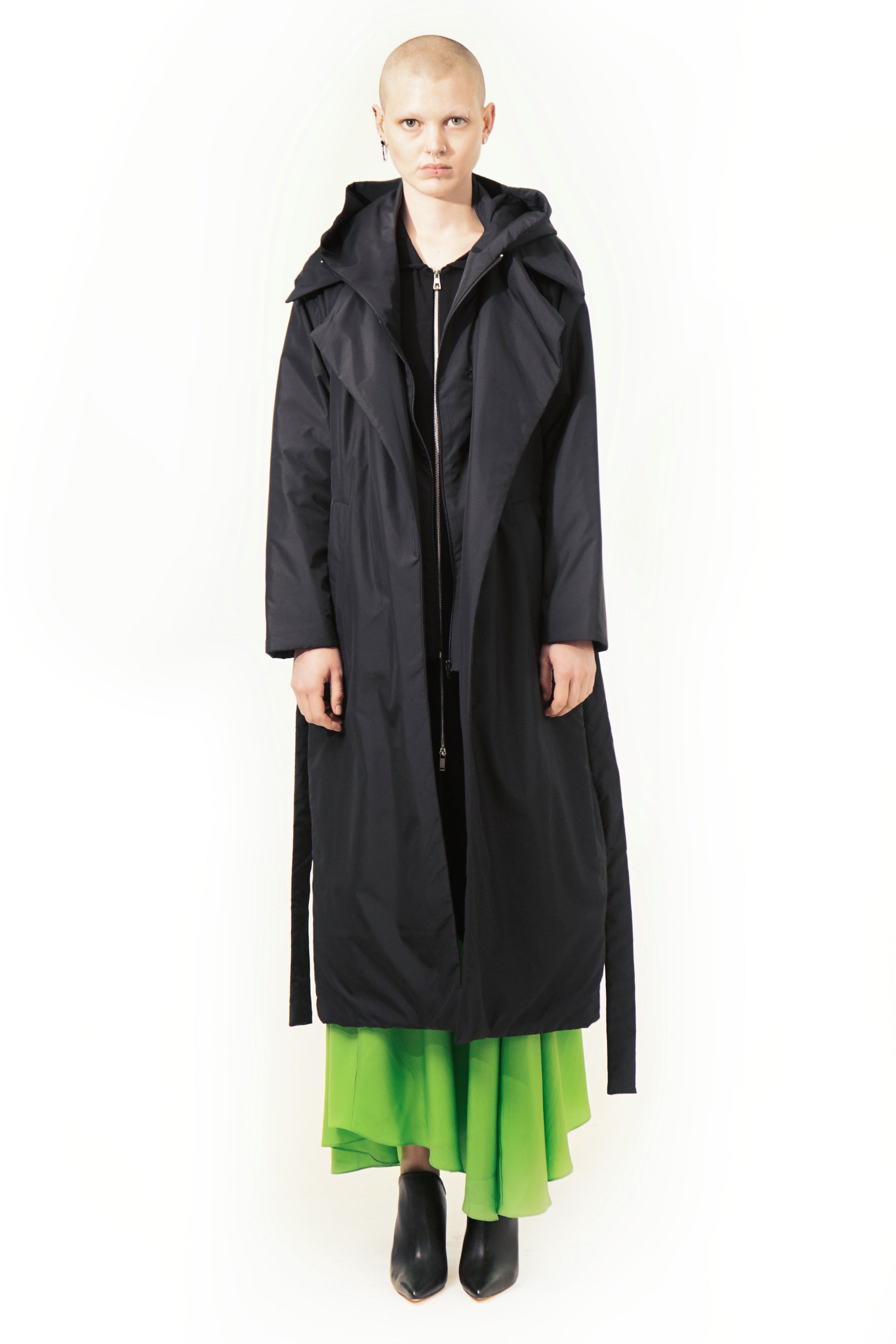 T86 Trench Detachable Hood Scarf