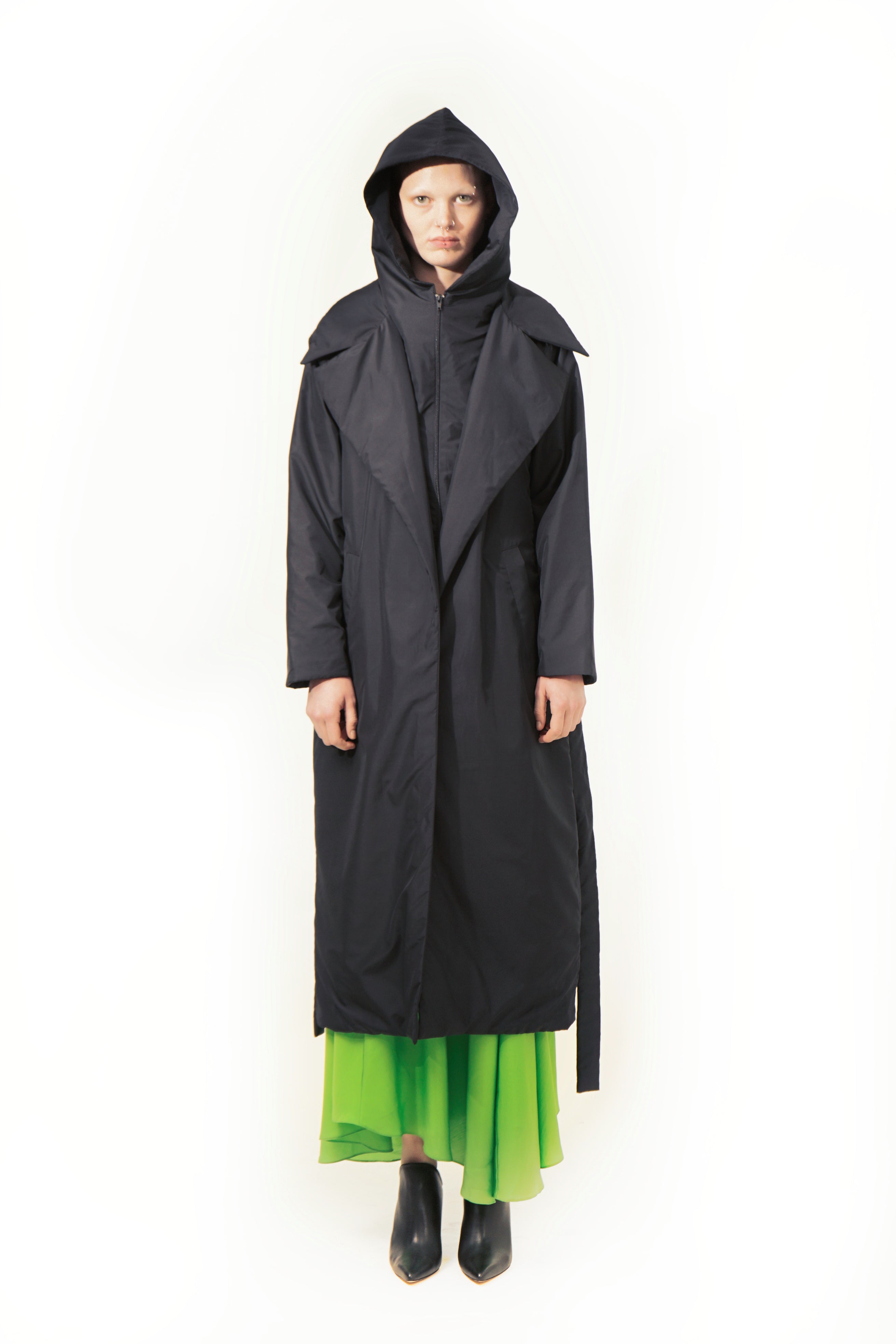 T86 Trench Detachable Hood Scarf