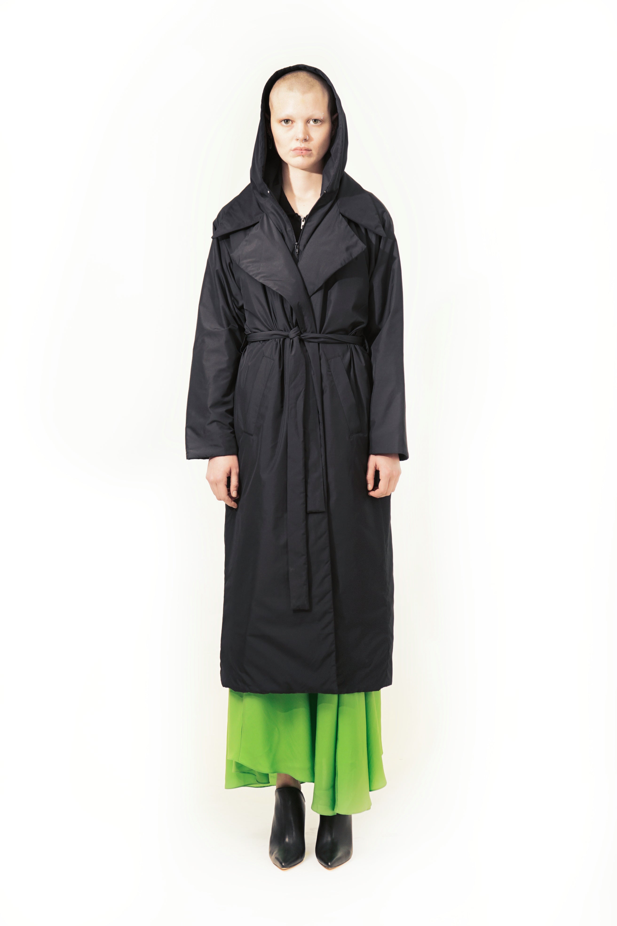 T86 Trench Detachable Hood Scarf
