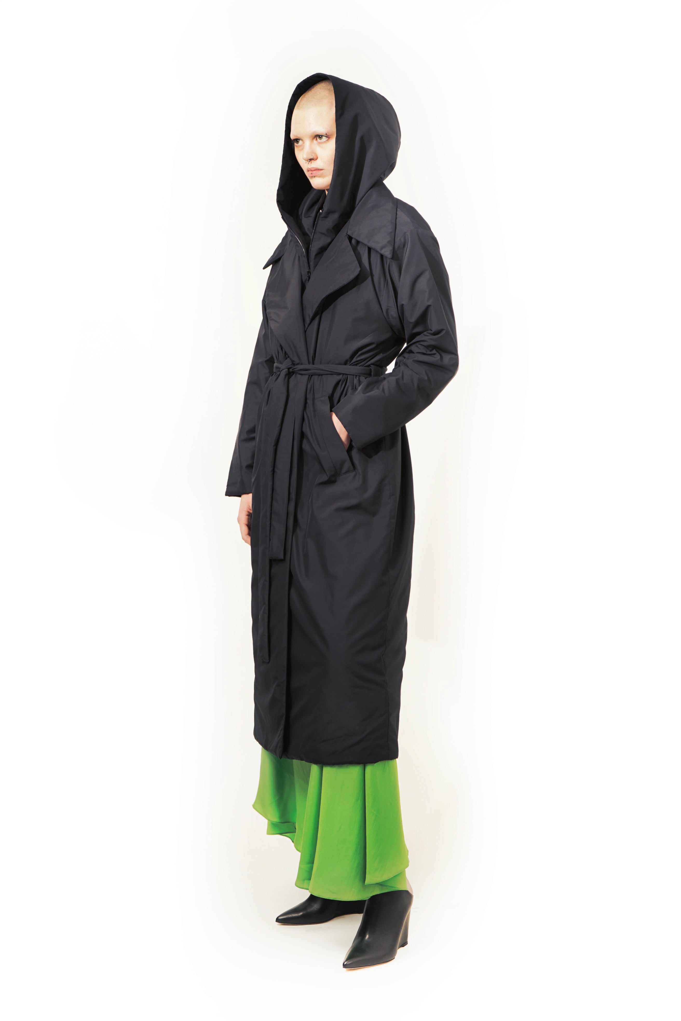 T86 Trench Detachable Hood Scarf