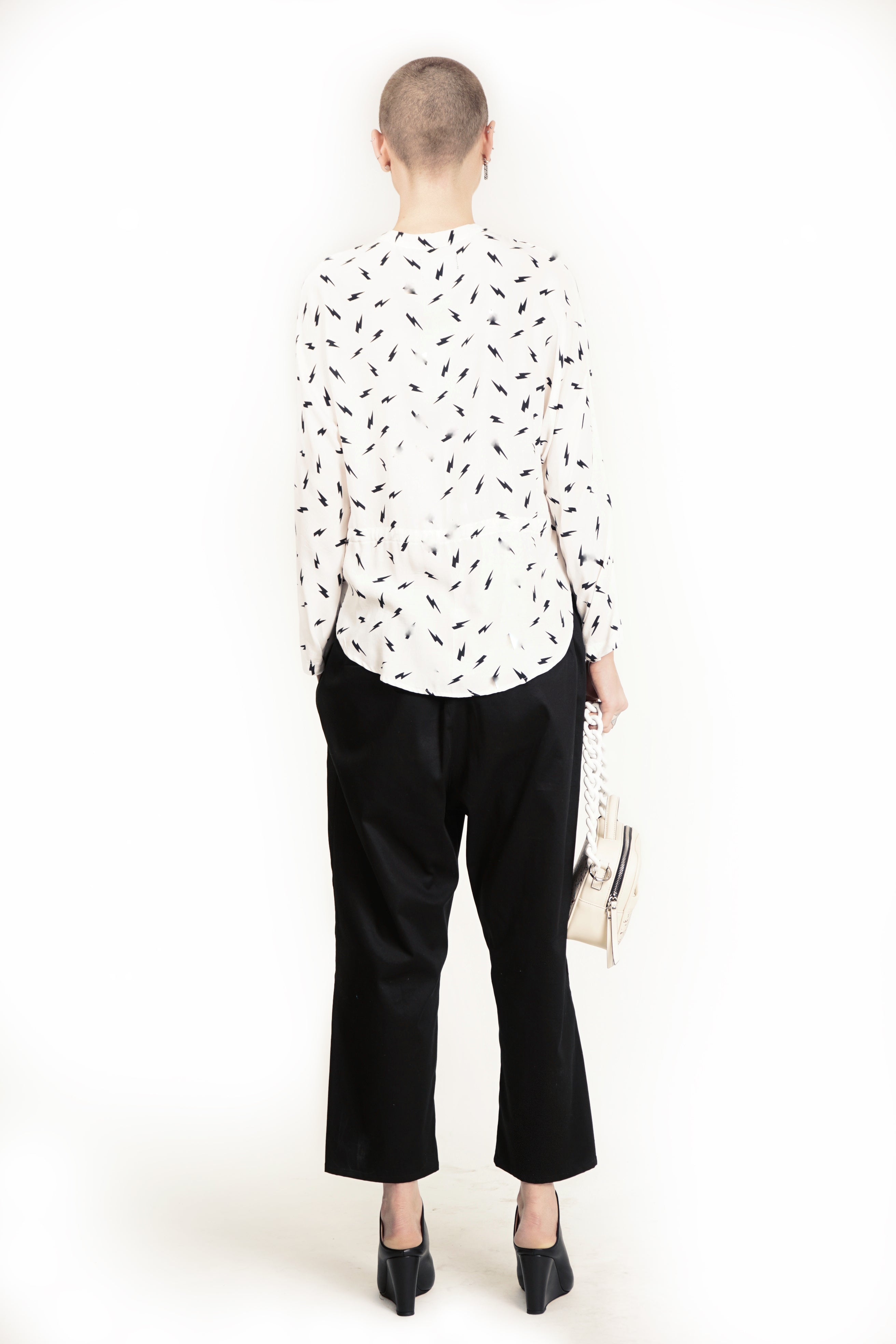 Contemporary  blouse with Flash Print styled oversized