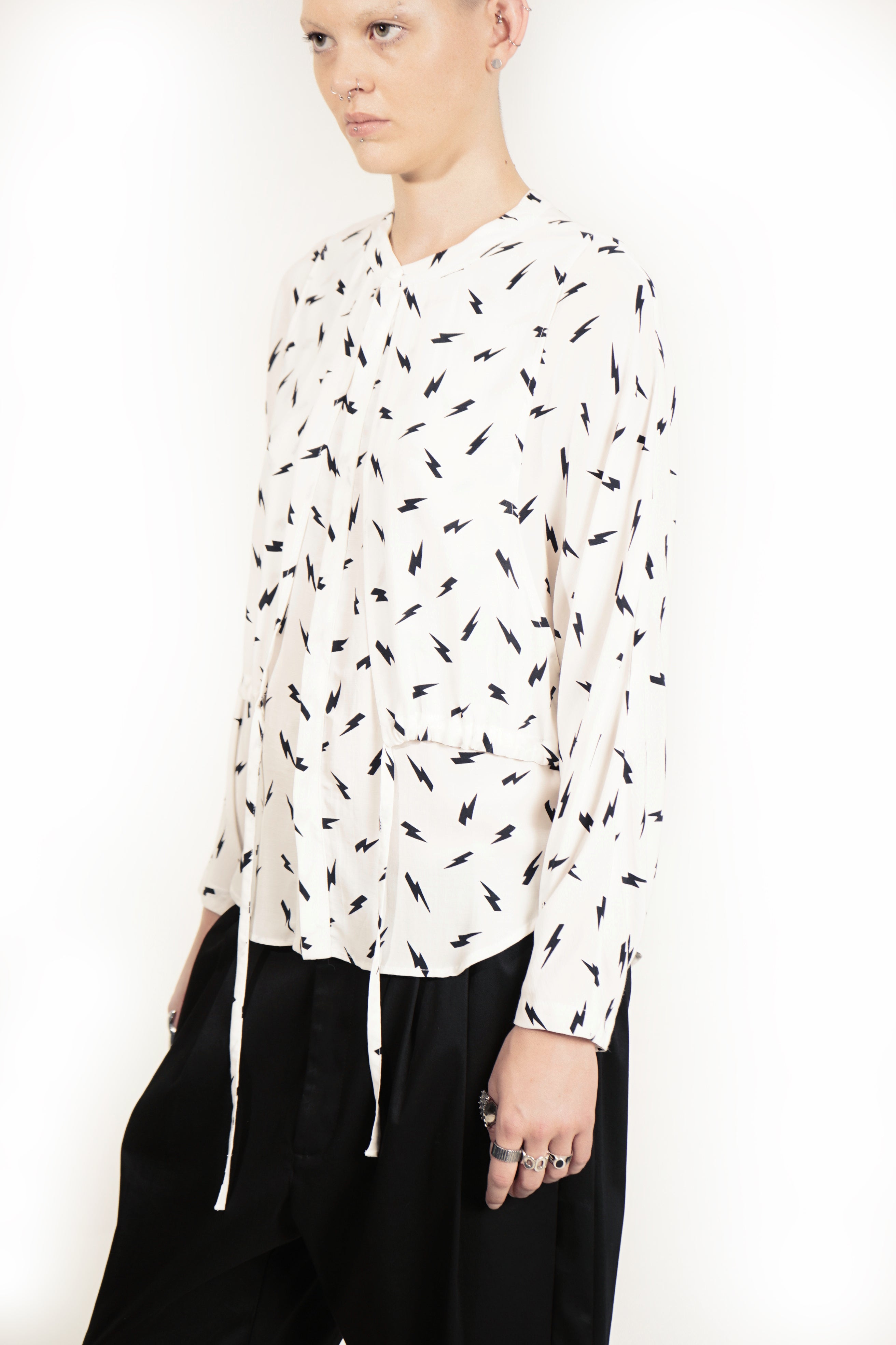 Adjustable vest  blouse with soft drape