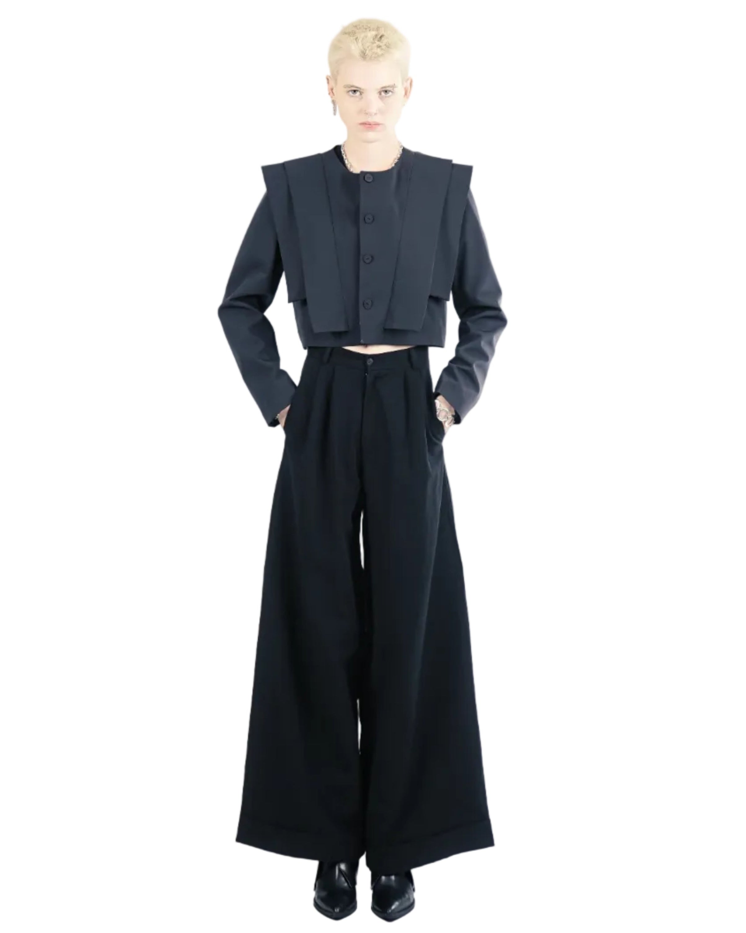 Adddress – G78 Cropped Jacket – Navy Blue