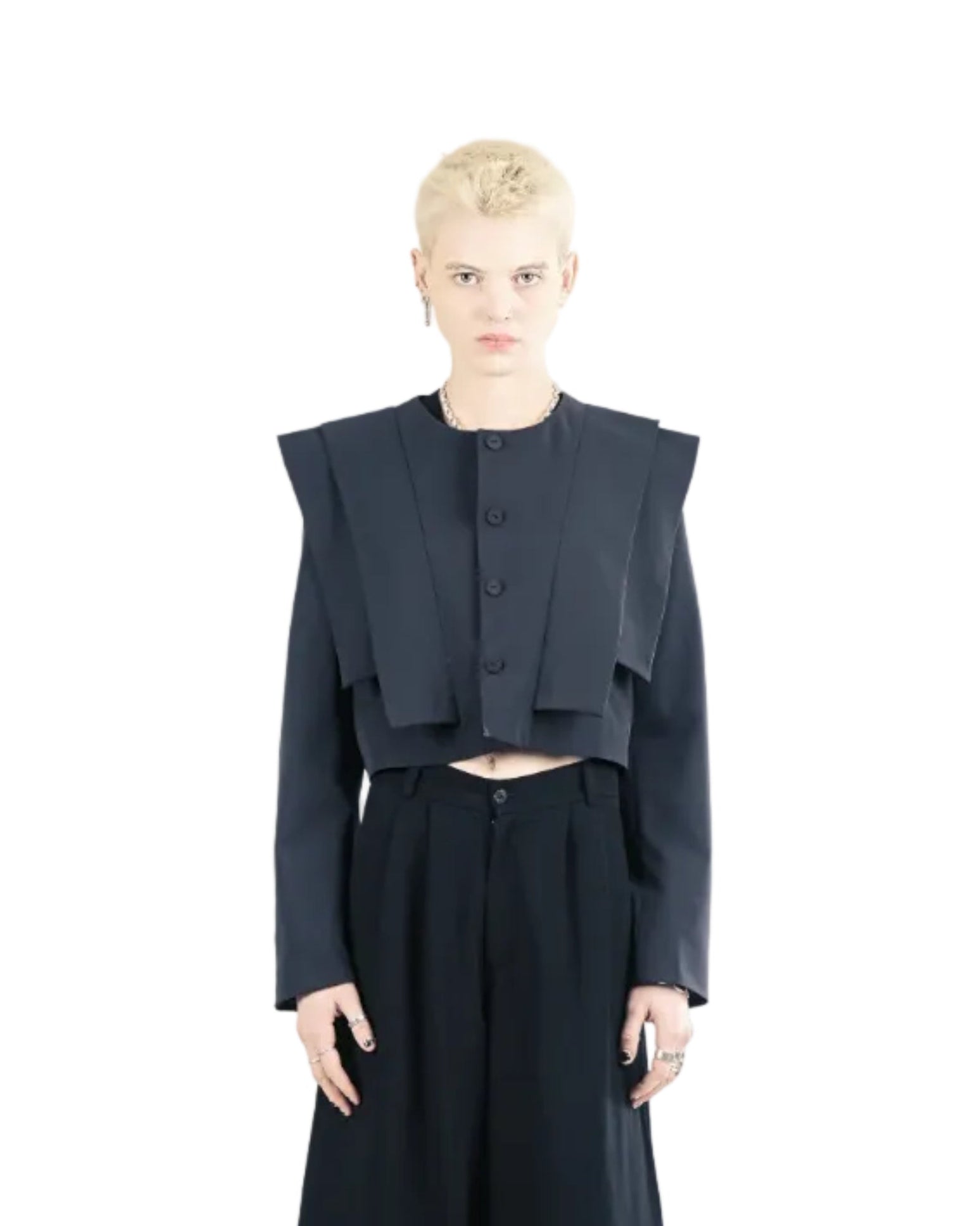 Adddress – G78 Cropped Jacket – Navy Blue