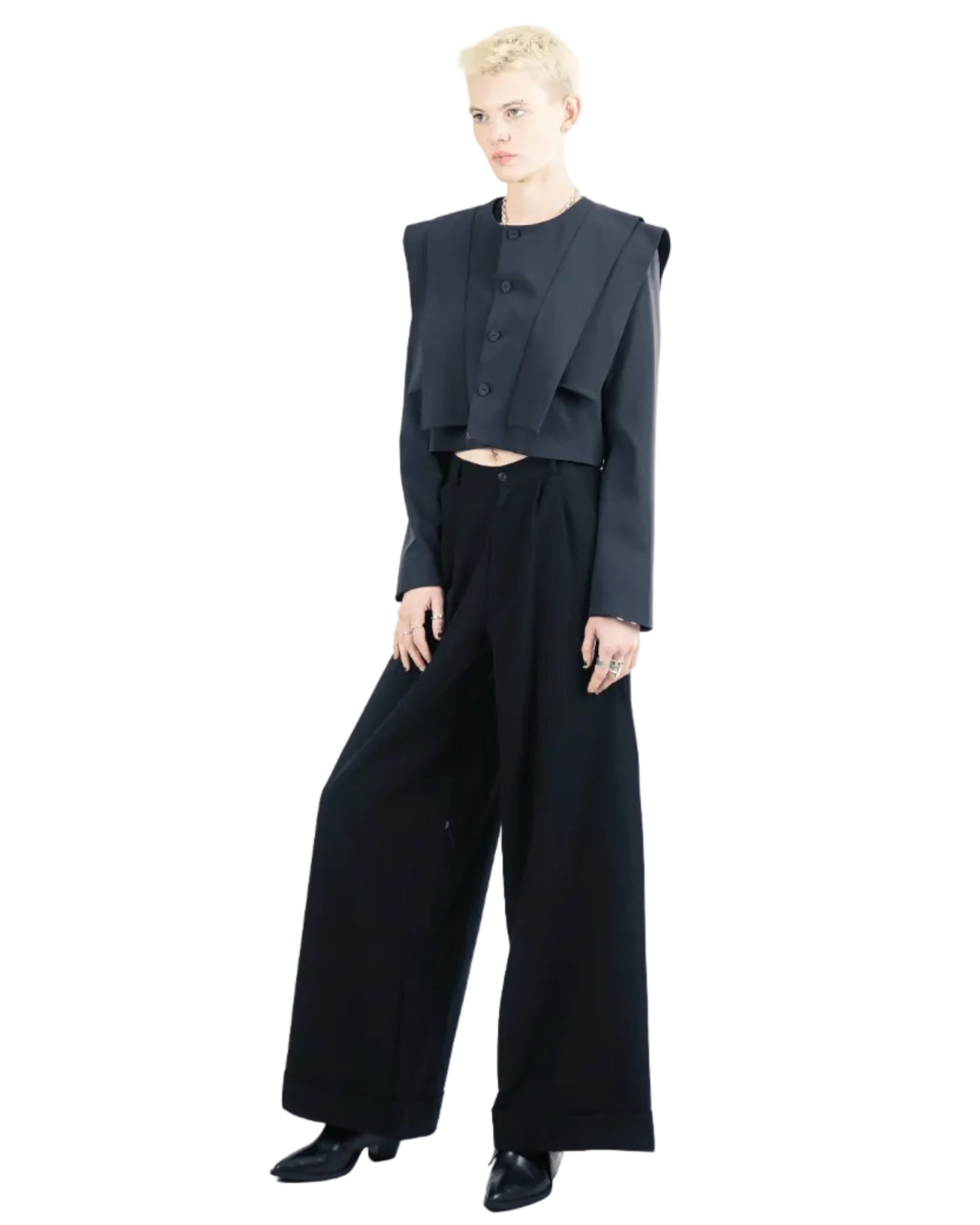 Adddress – G78 Cropped Jacket – Navy Blue