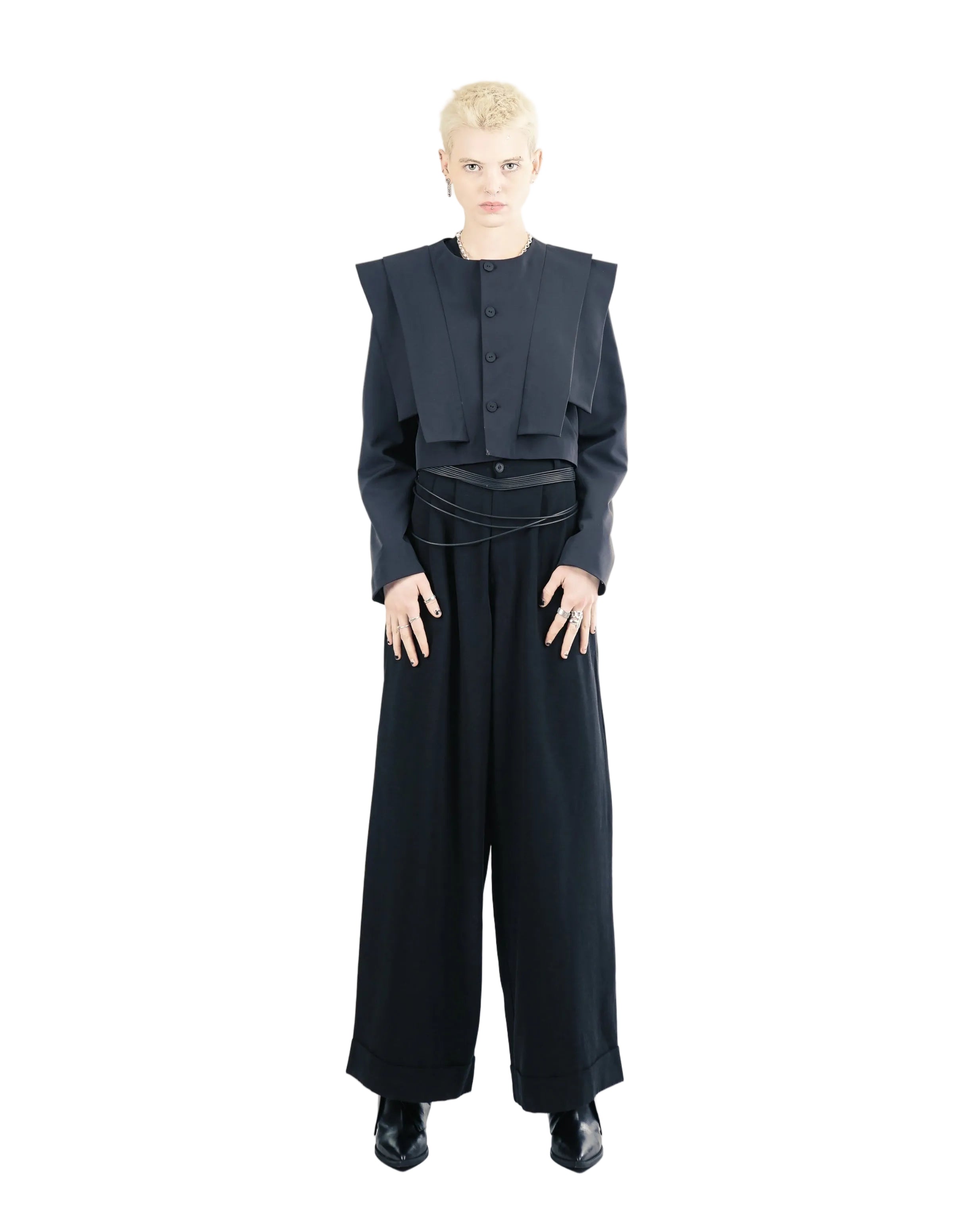 Adddress – G78 Cropped Jacket – Navy Blue