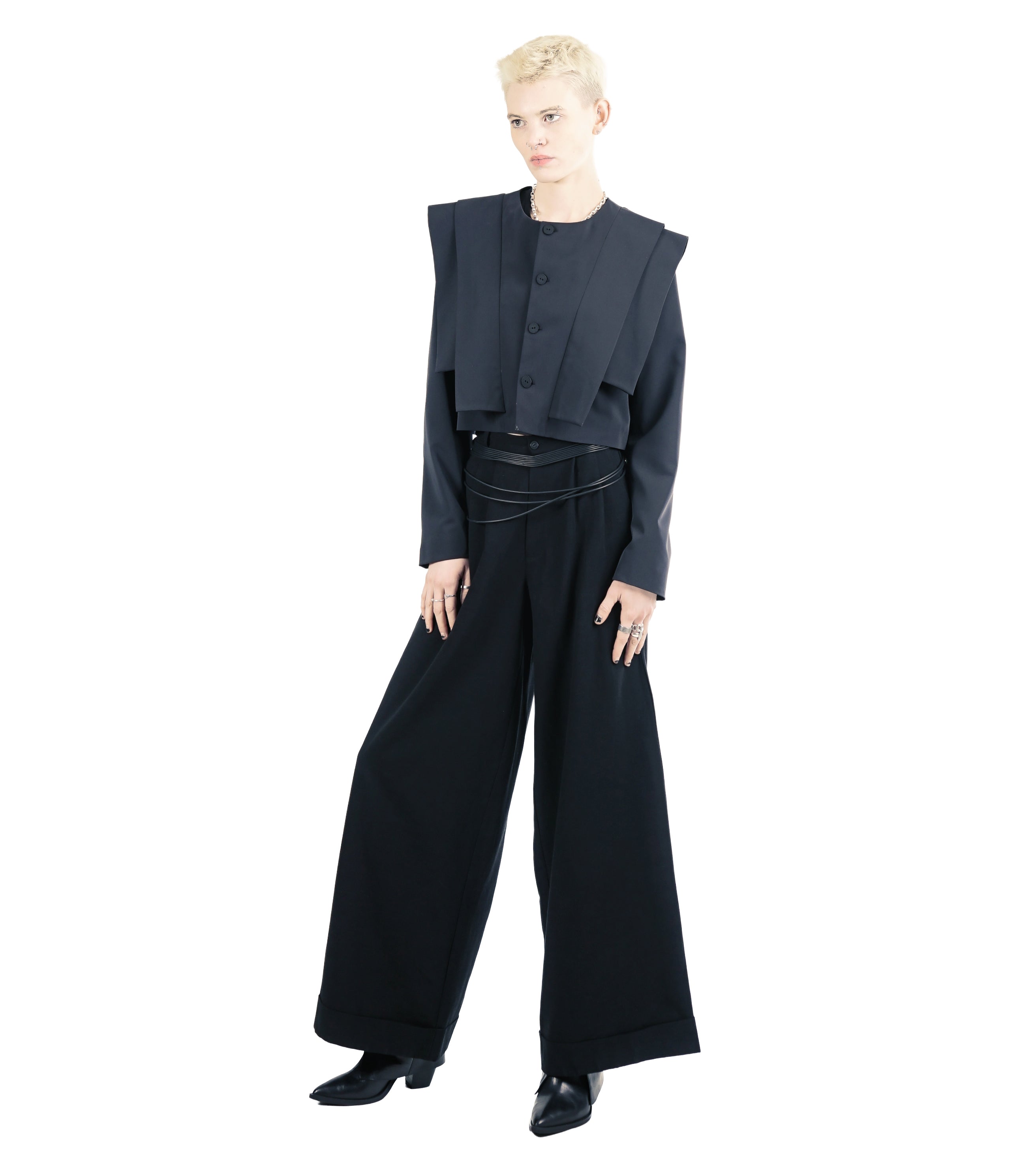 G78 Cropped Jacket – Navy Blue | Adddress