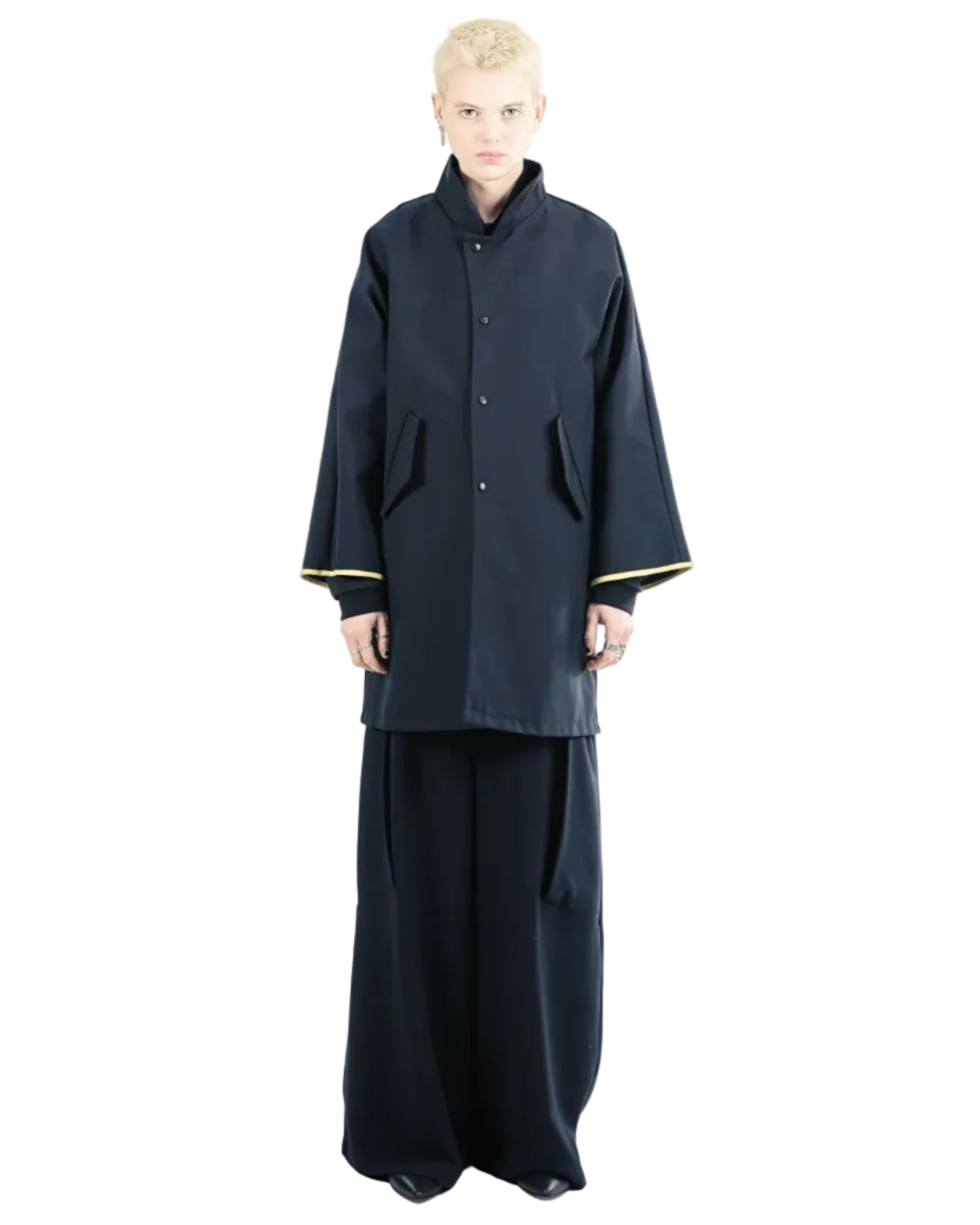 Contemporary oversized navy coat Berlin fashion