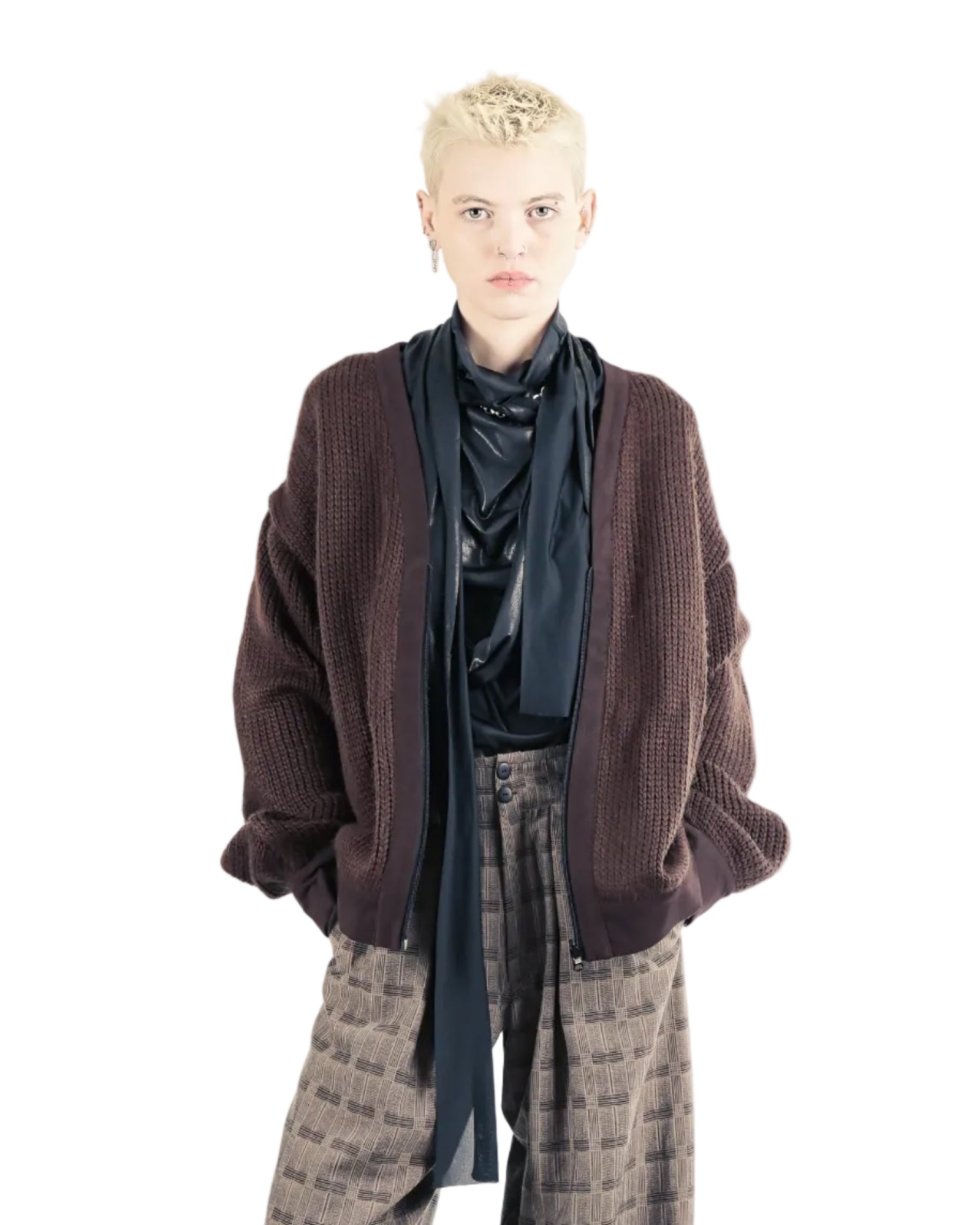 Adddress – TRT77 Technical Cardigan – Brown