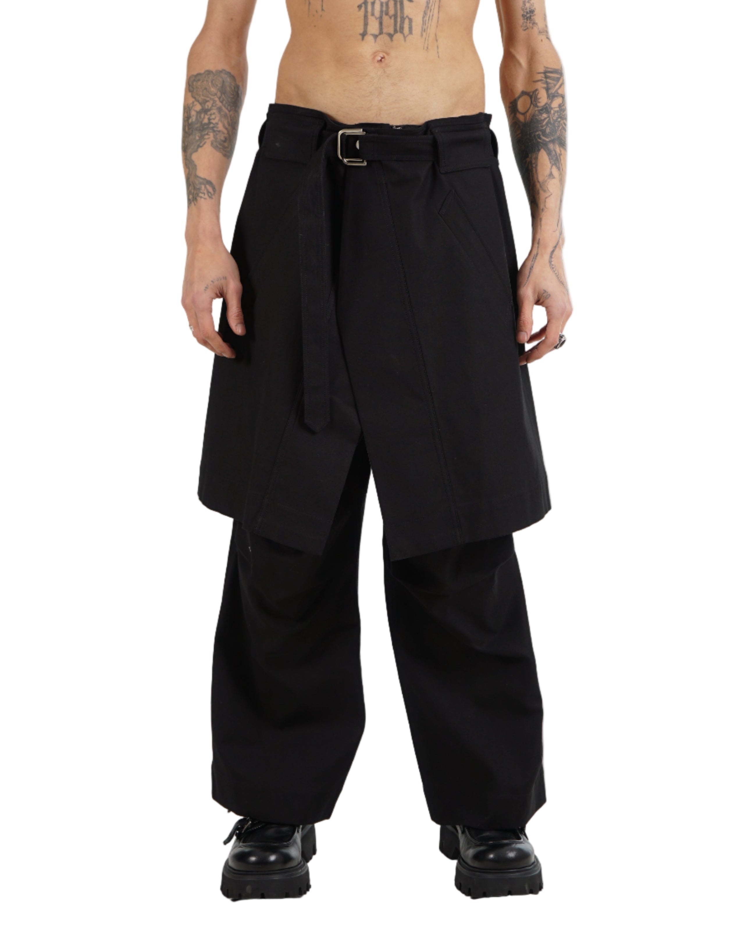 SAN263-1 – Wrap Waist Tailored Pants – Black
