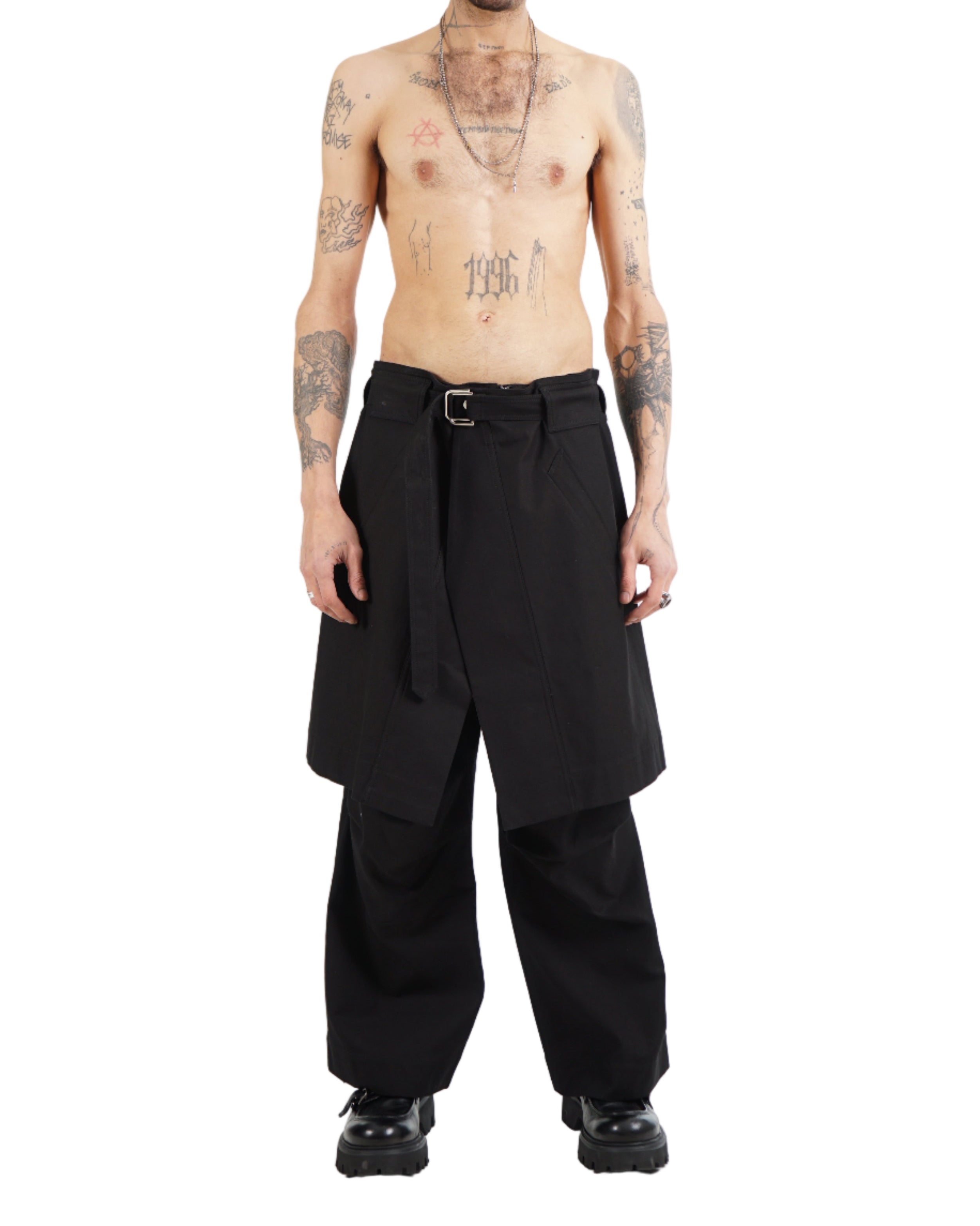 SAN263-1 – Wrap Waist Tailored Pants – Black