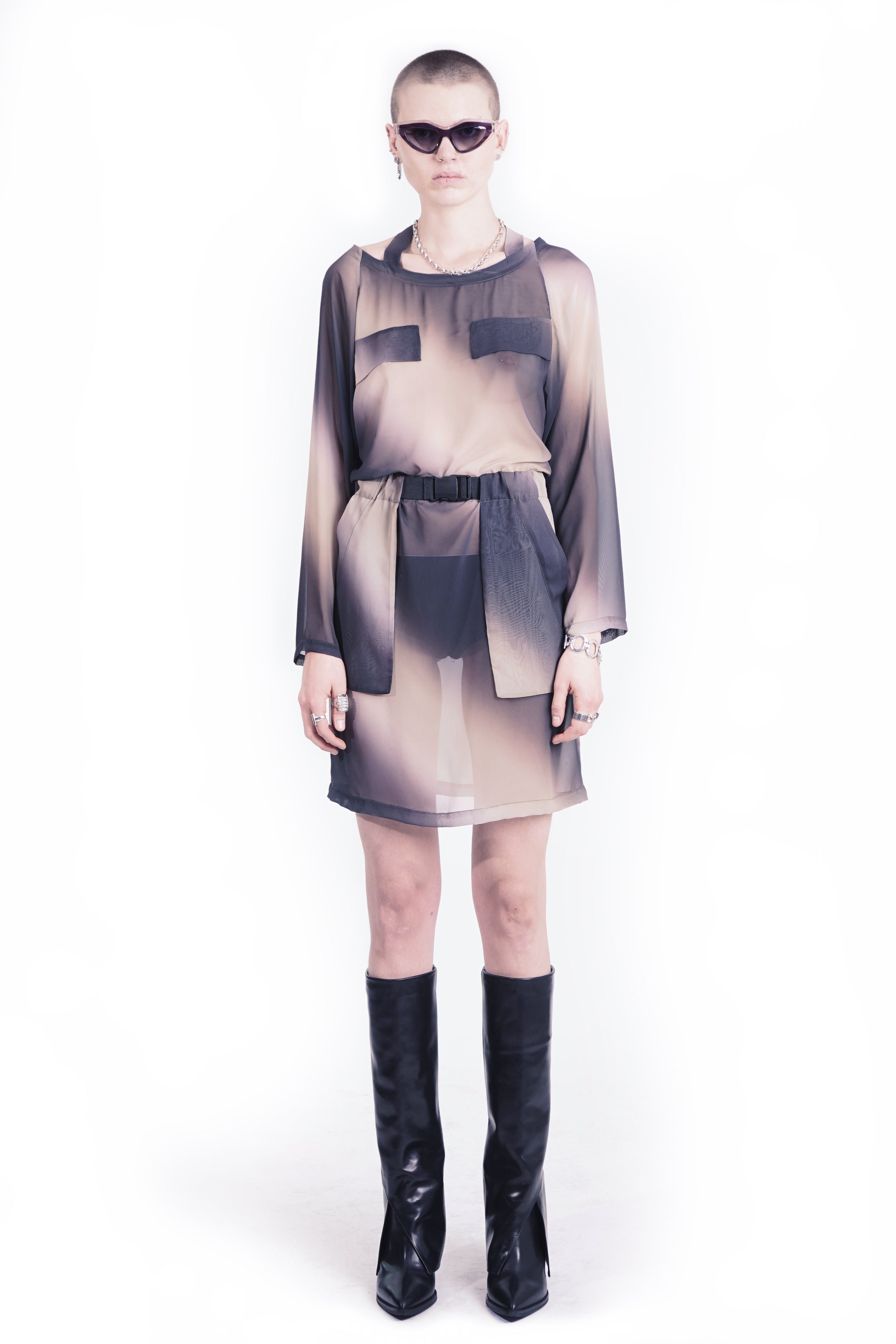 R246 Neckholder Dress - Brown I Adddress