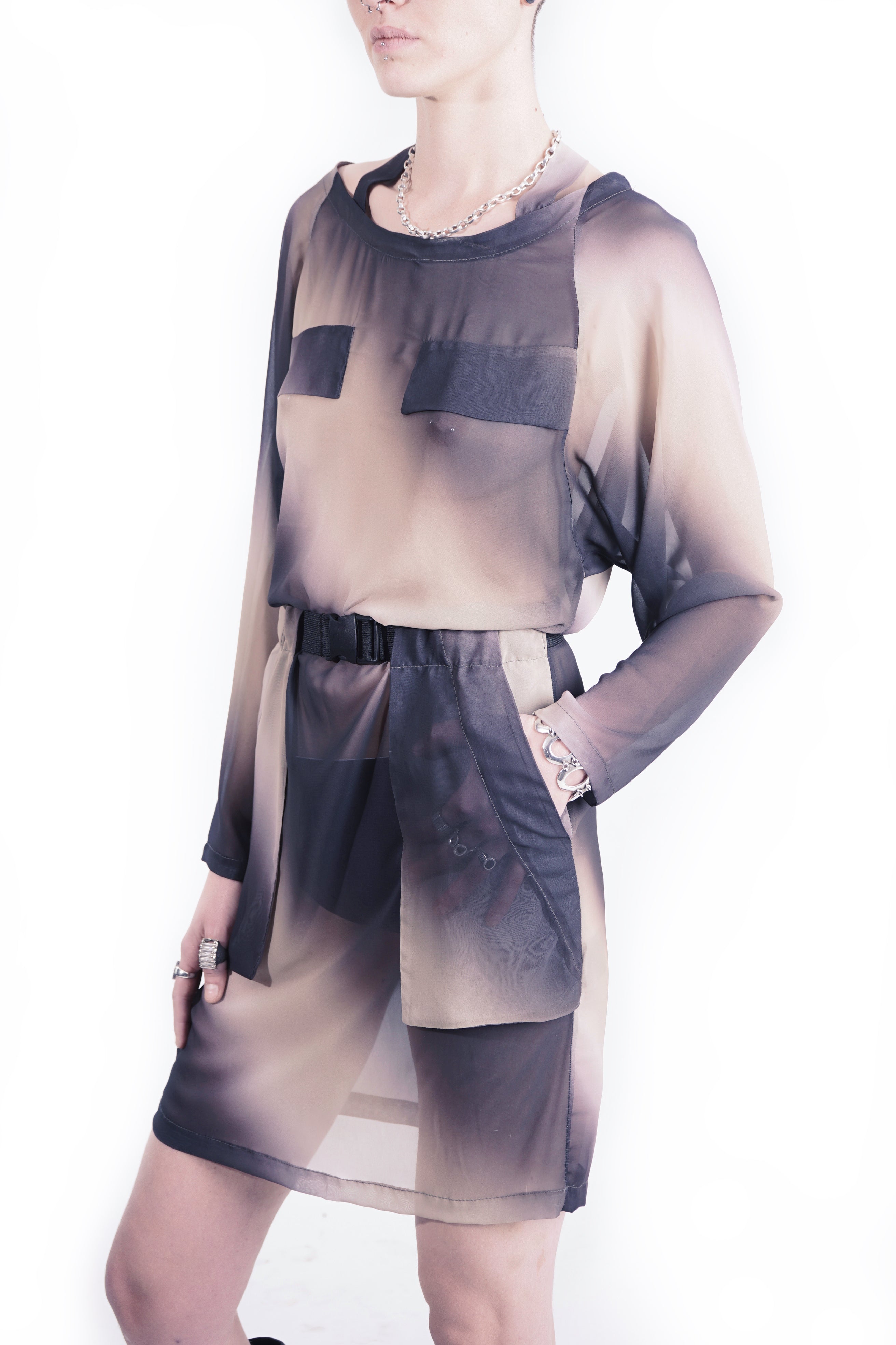 R246 Neckholder Dress - Brown I Adddress