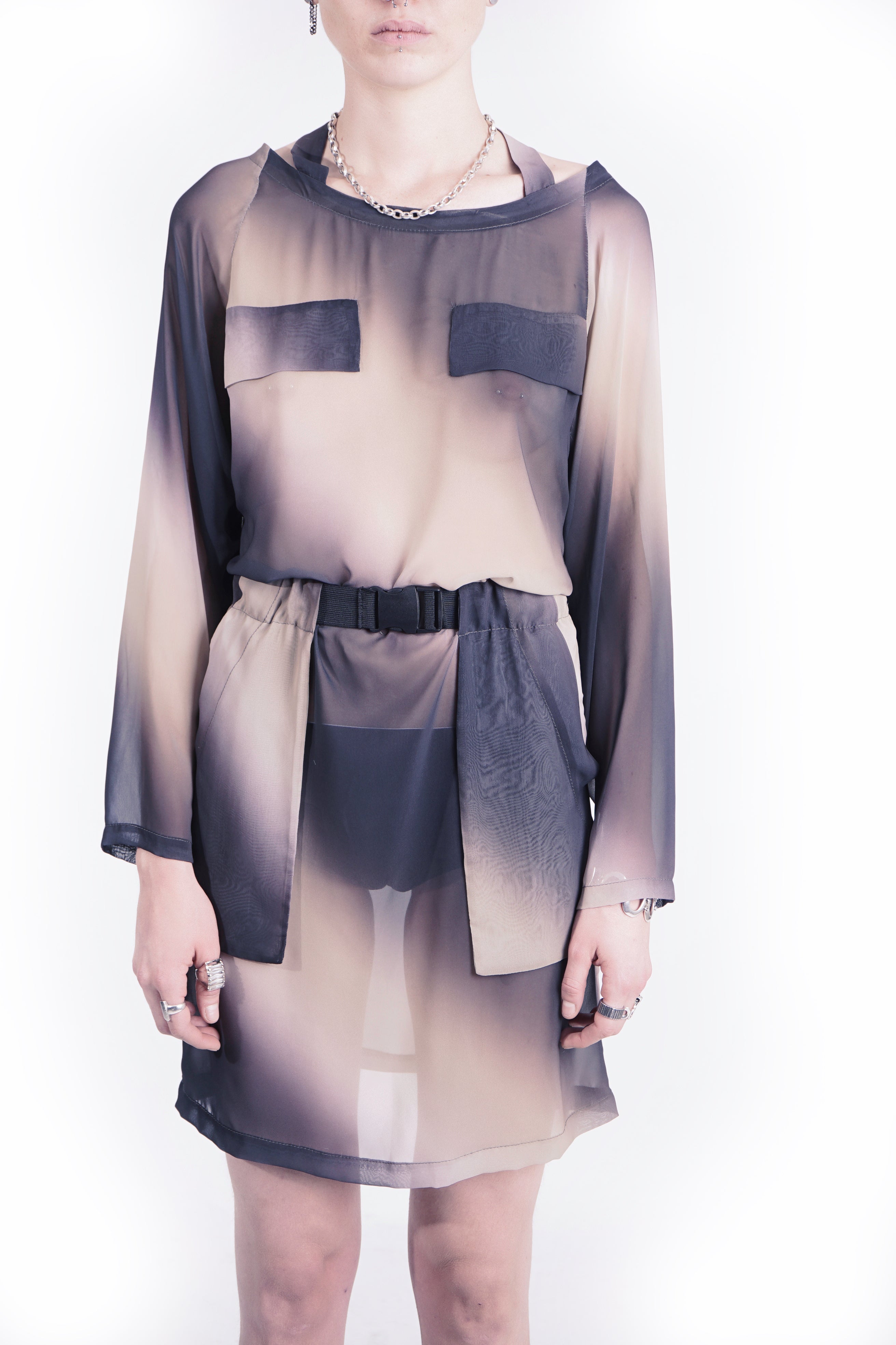 R246 Neckholder Dress - Brown I Adddress