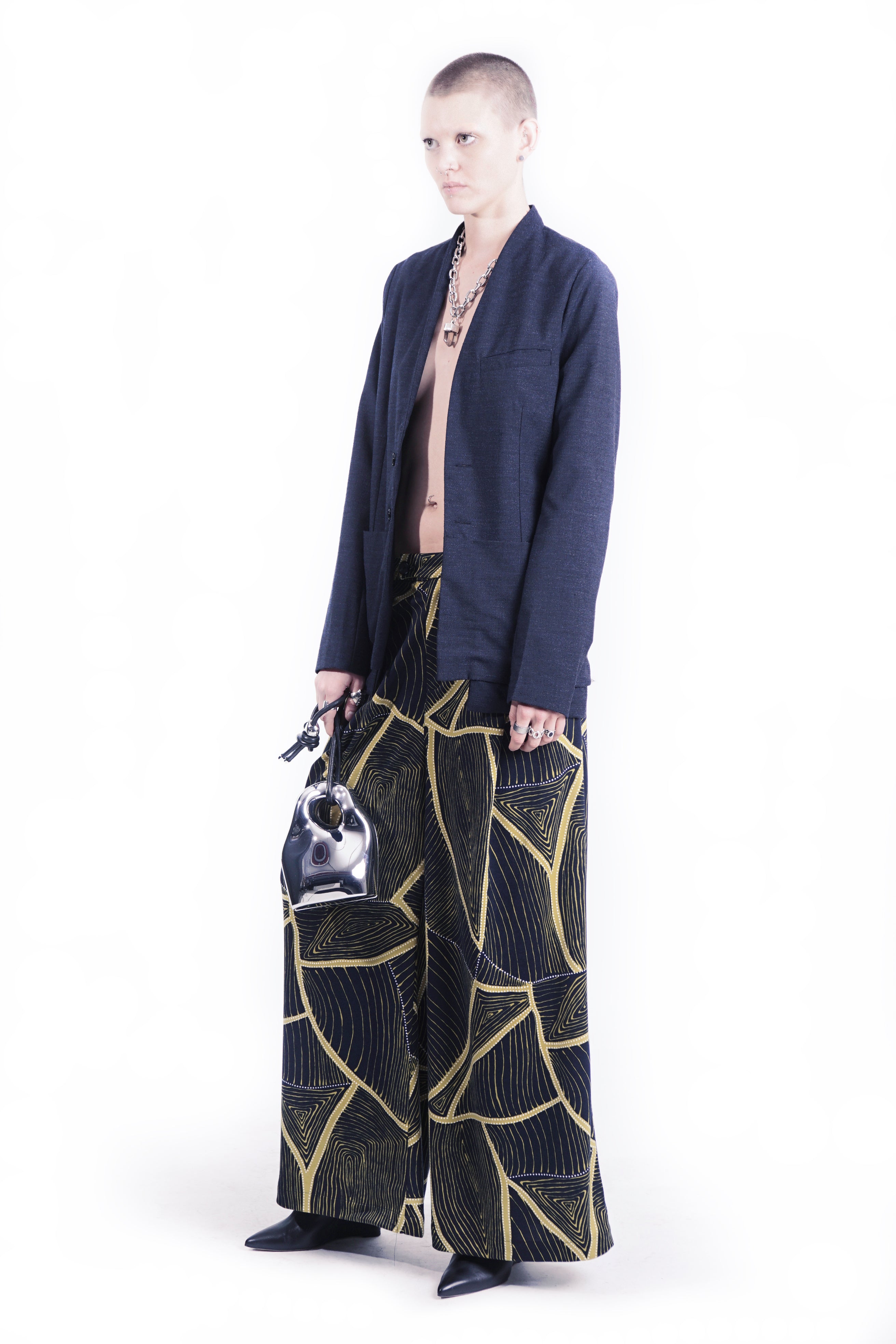 P140AOP Pants Wide Leg Ex Pleats - All over print I Adddress