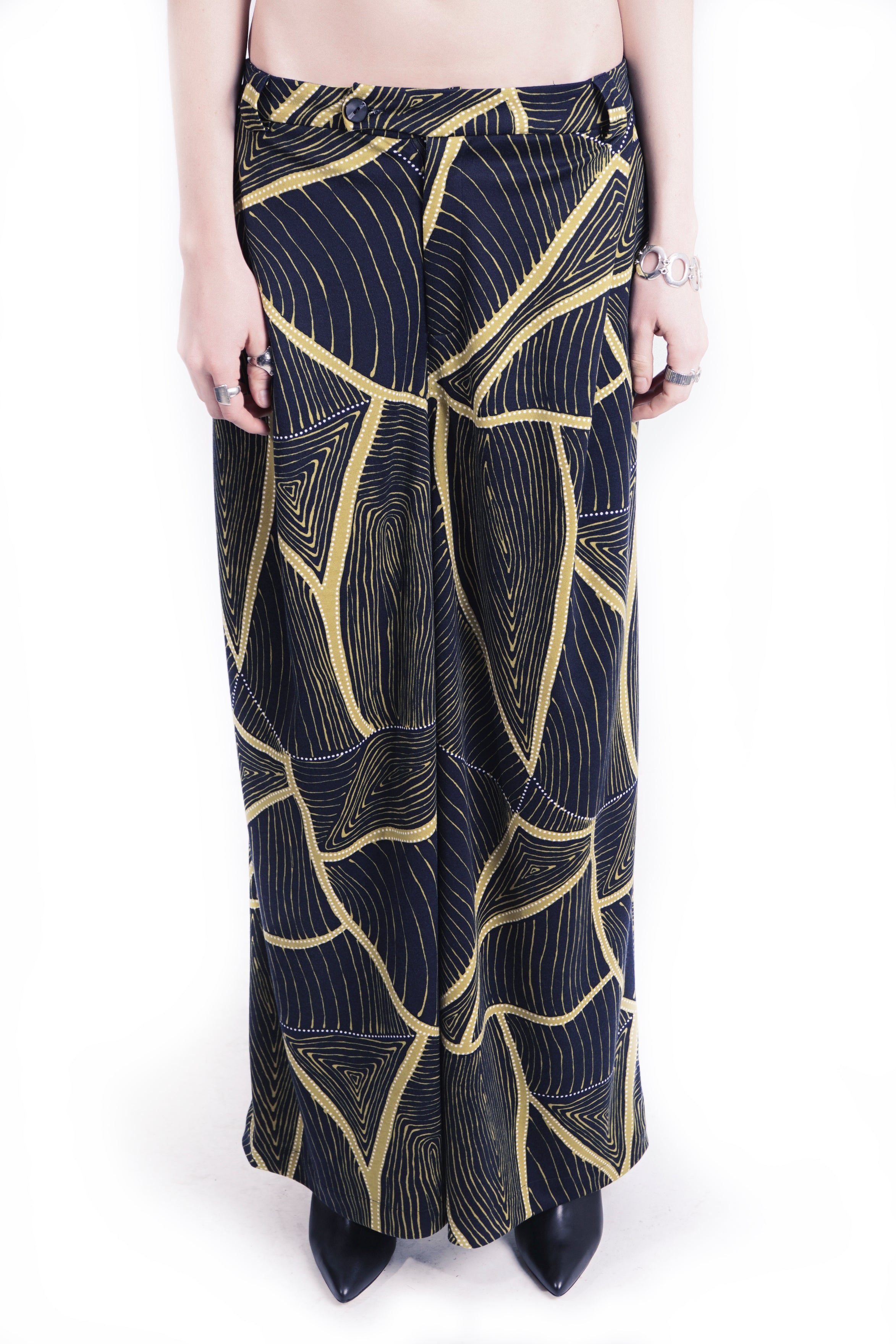 P140AOP Pants Wide Leg Ex Pleats - All over print I Adddress