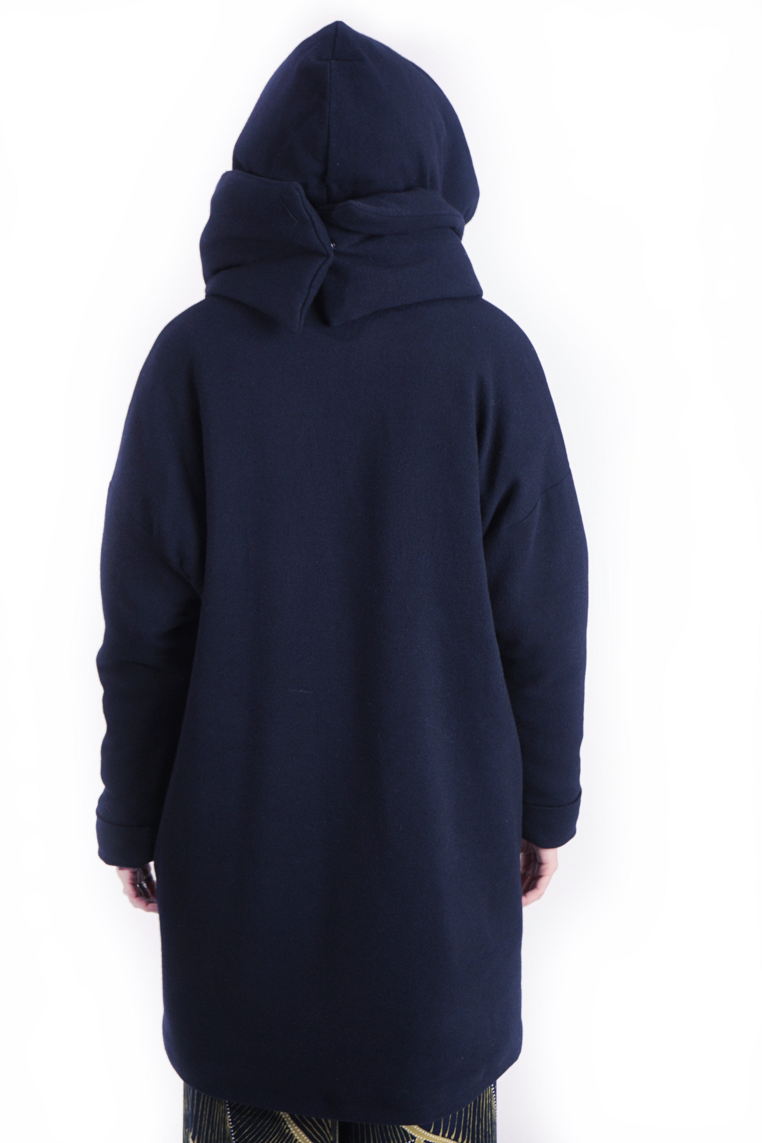 TAVA Oversized Hood Coat - navy I adddress