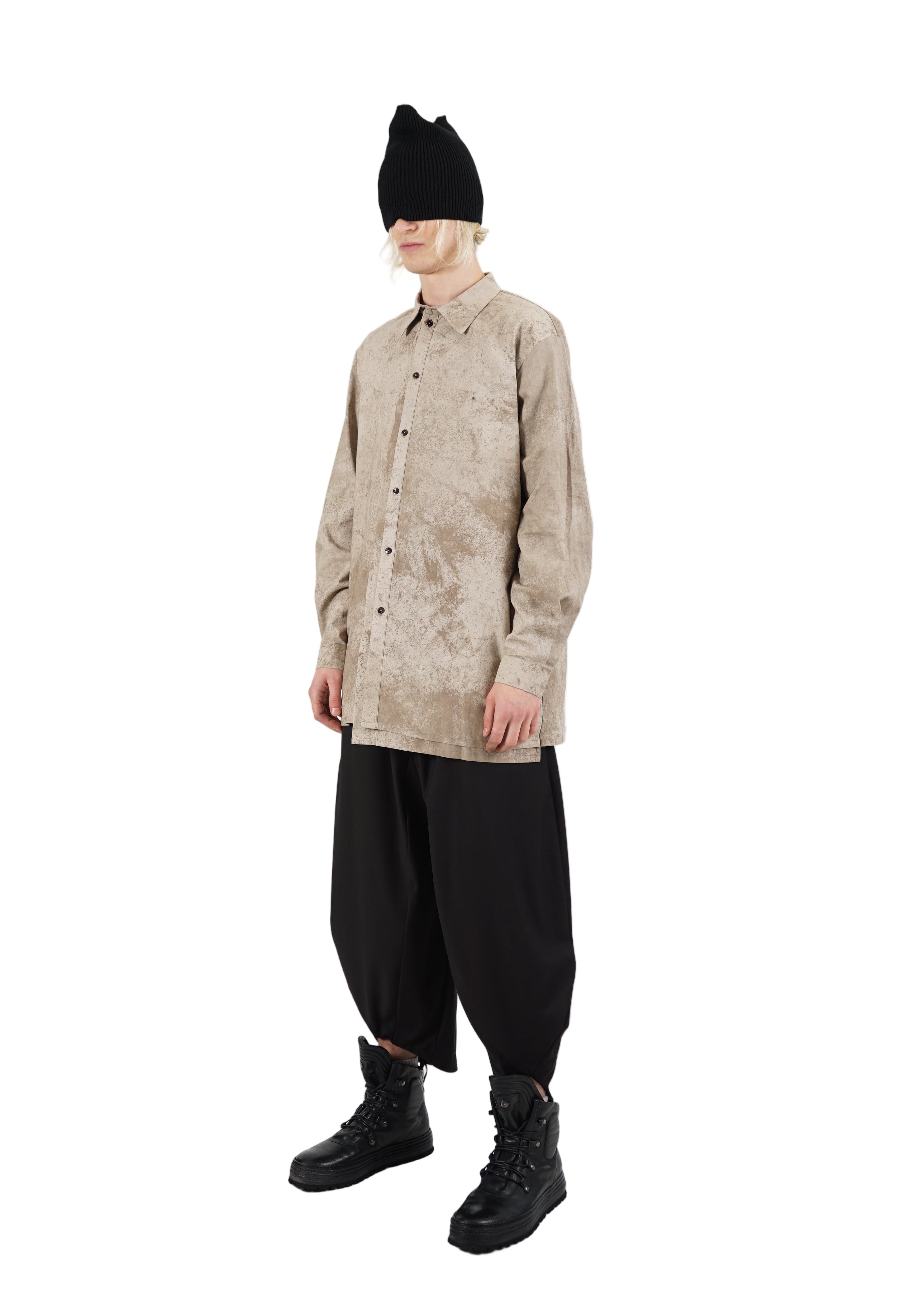 Void – Washed Long Sleeve Shirt – Beige IT046BGE02