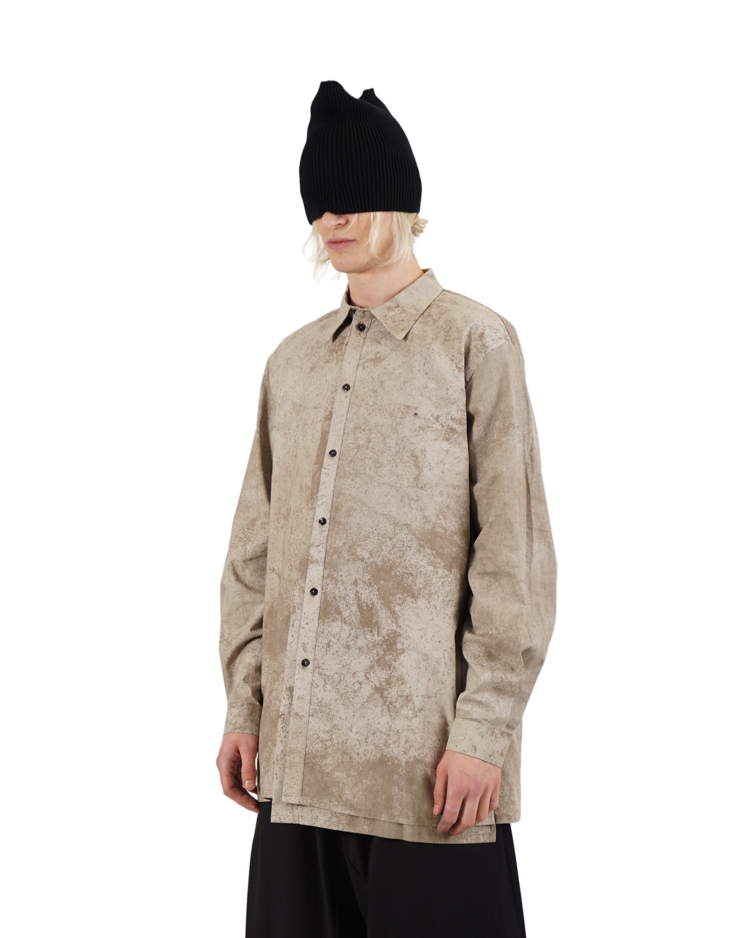 Void – Washed Long Sleeve Shirt – Beige IT046BGE02