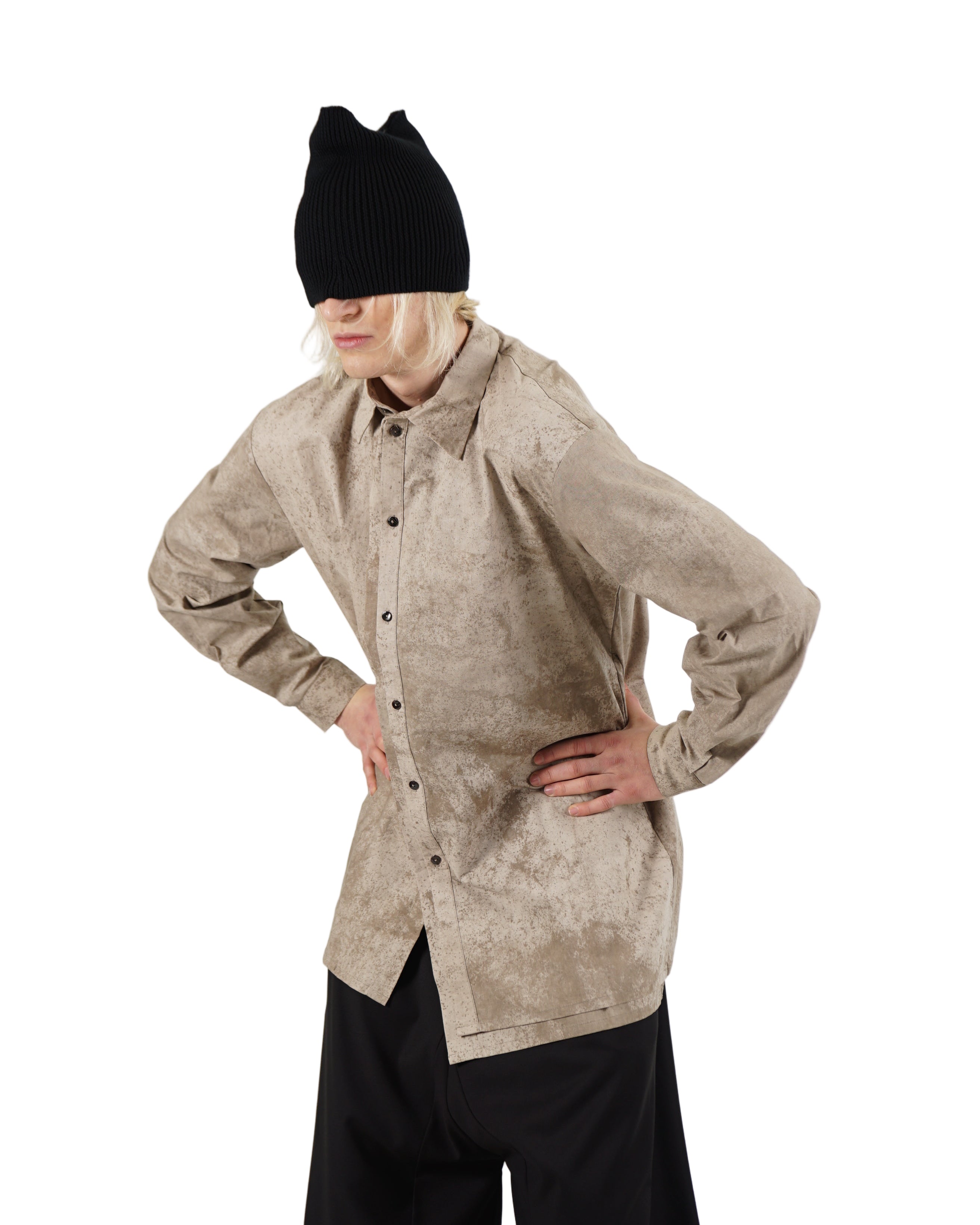 Void – Washed Long Sleeve Shirt – Beige IT046BGE02