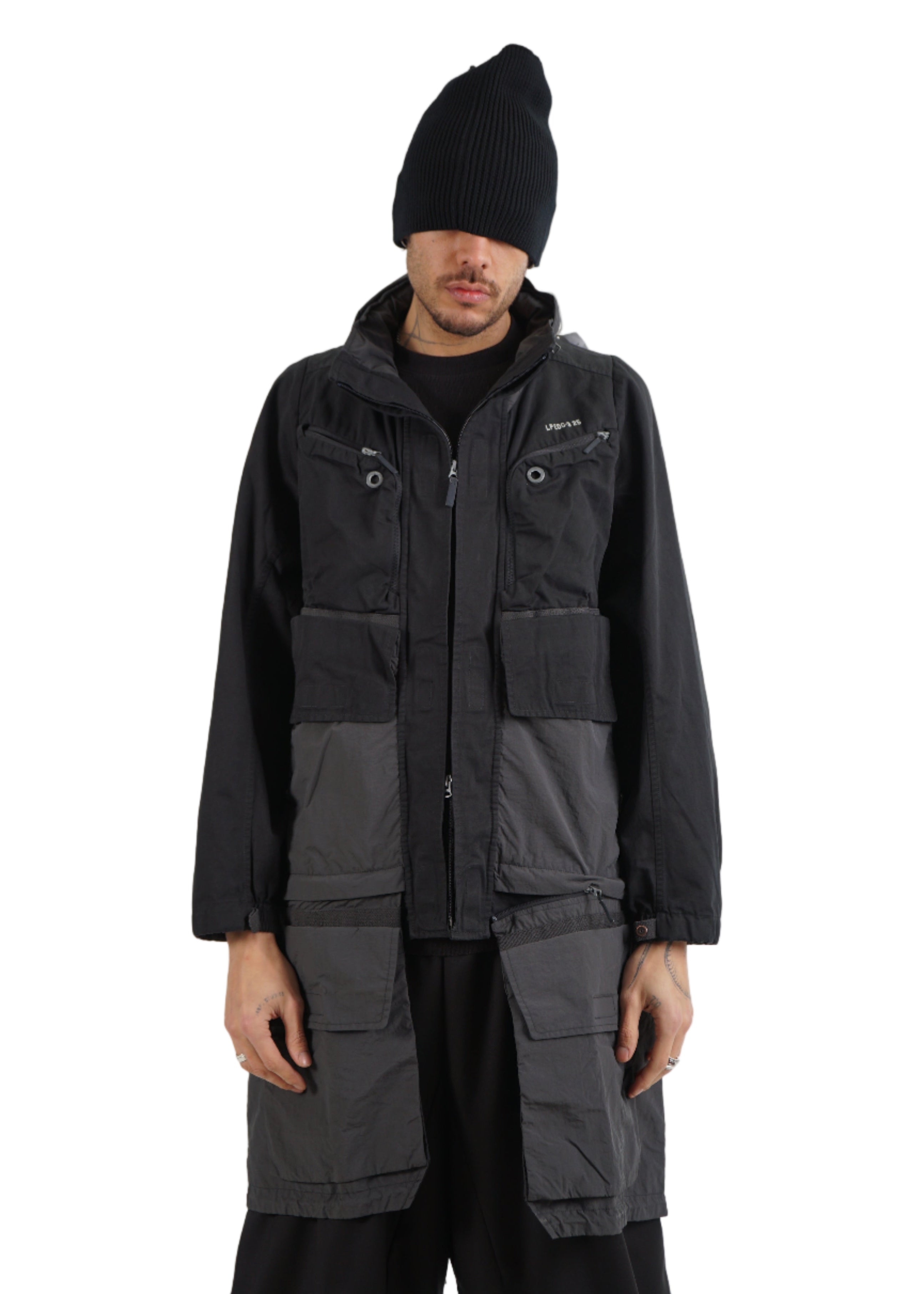 HAMCUS ZM03425-1PH – Technical Utility Hooded Coat – Black
