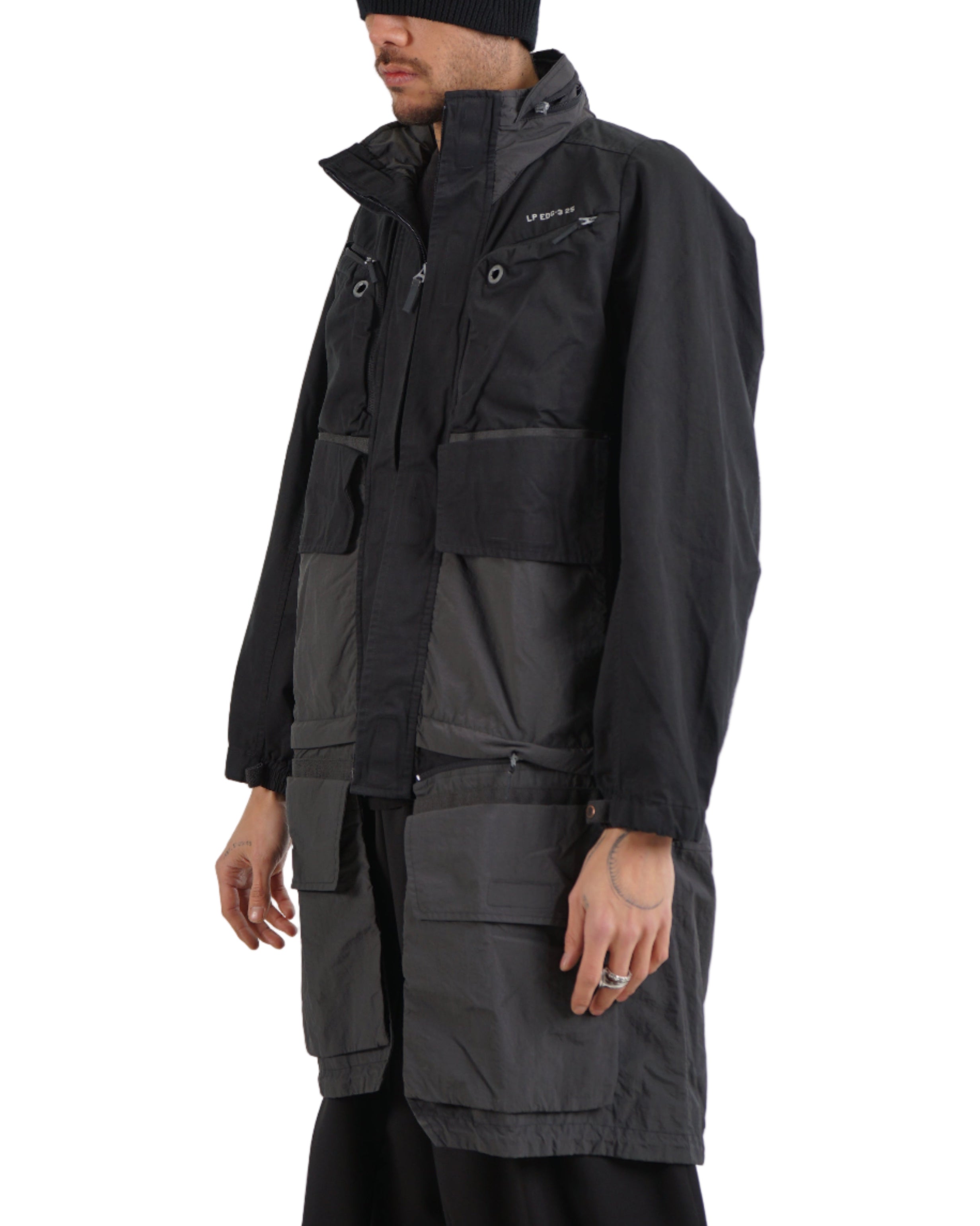 HAMCUS ZM03425-1PH – Technical Utility Hooded Coat – Black