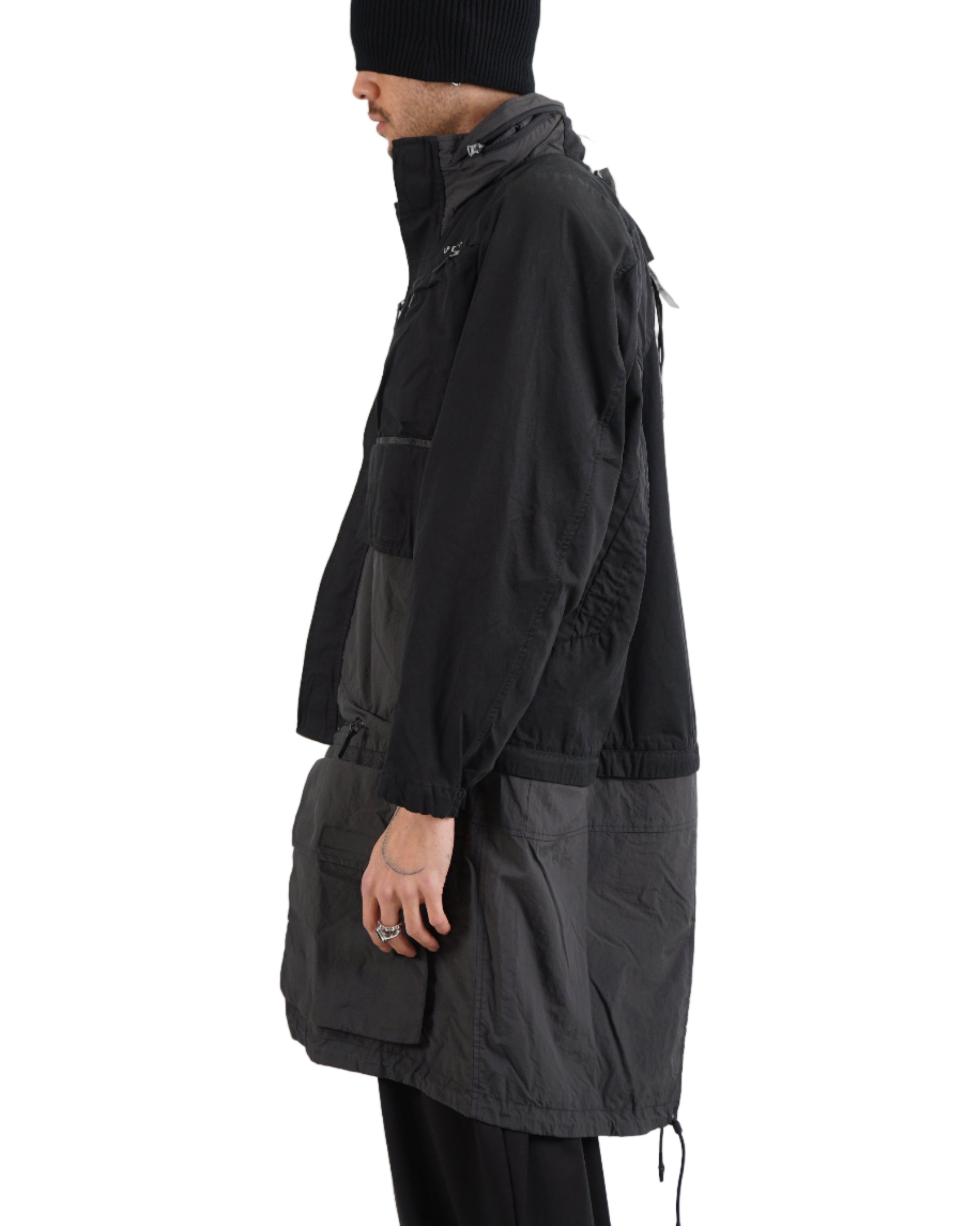 HAMCUS ZM03425-1PH – Technical Utility Hooded Coat – Black