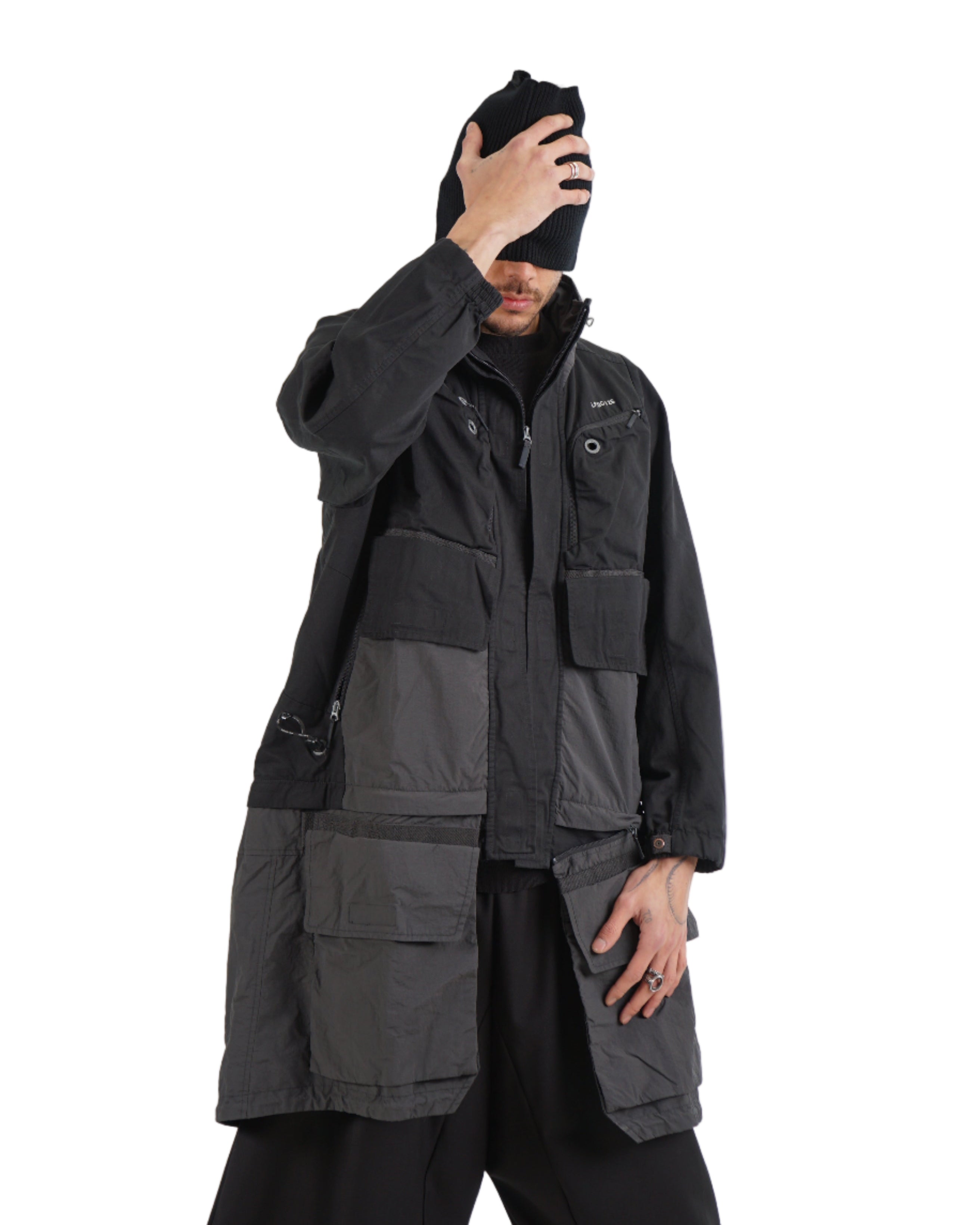 HAMCUS ZM03425-1PH – Technical Utility Hooded Coat – Black