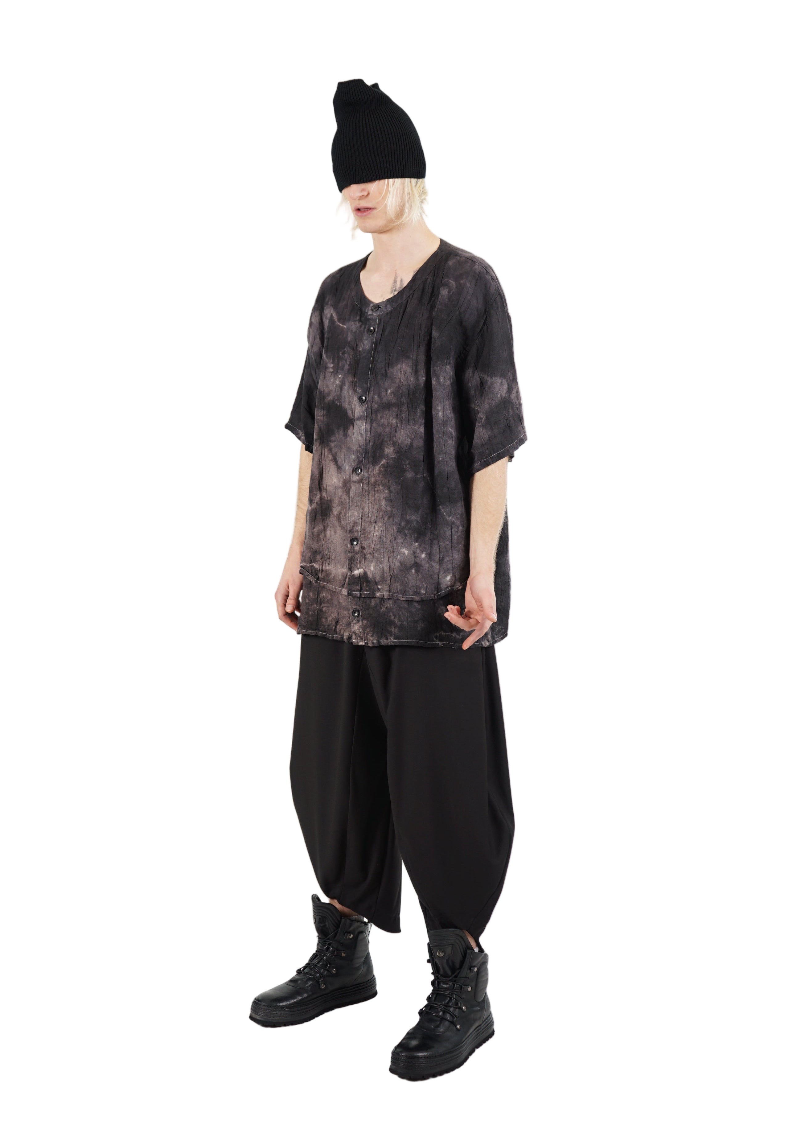 Void – Layered Short Sleeve Shirt – Grey IT04IGRY03