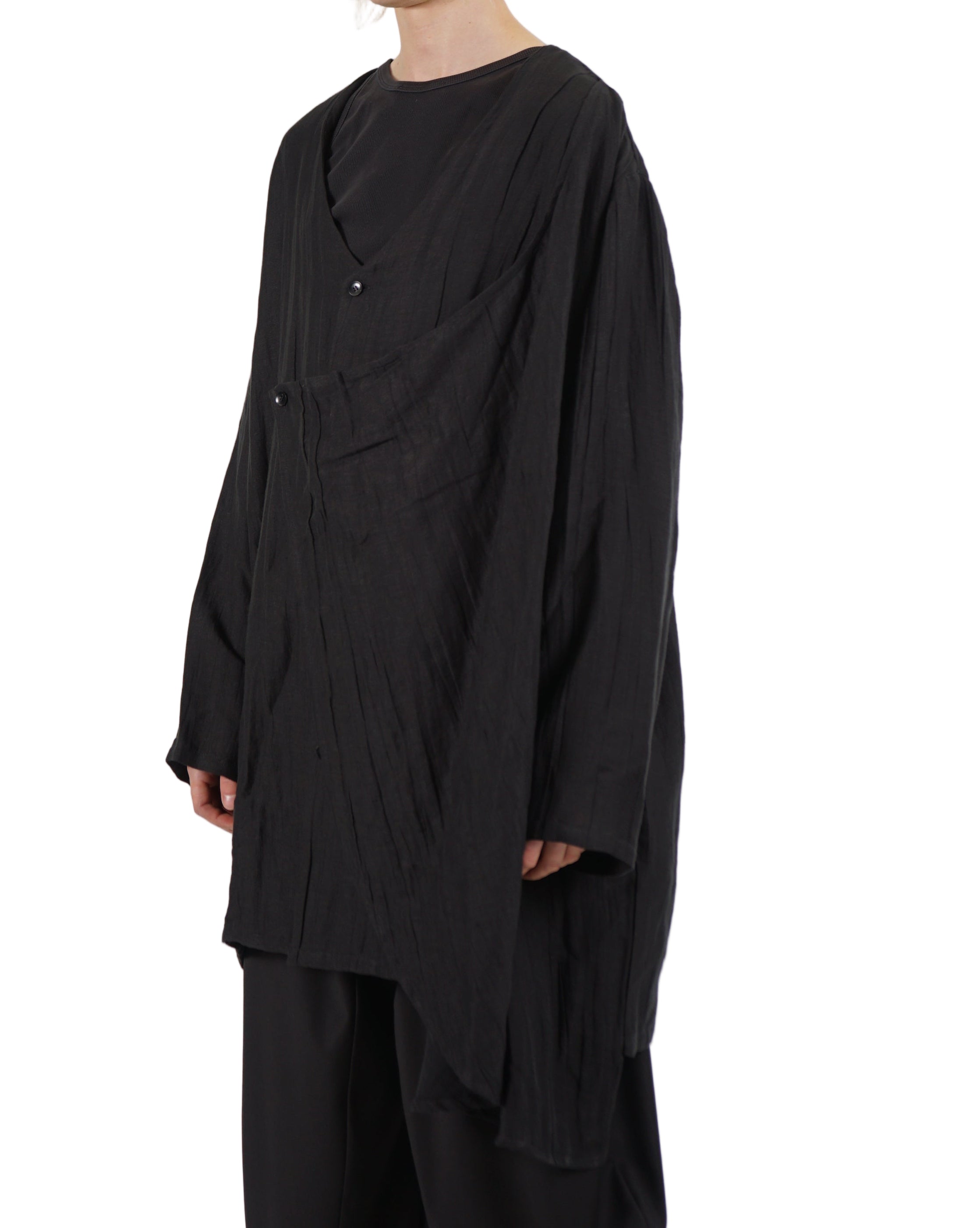 VOID – Draped Layer Long Top – Black T045BLK02