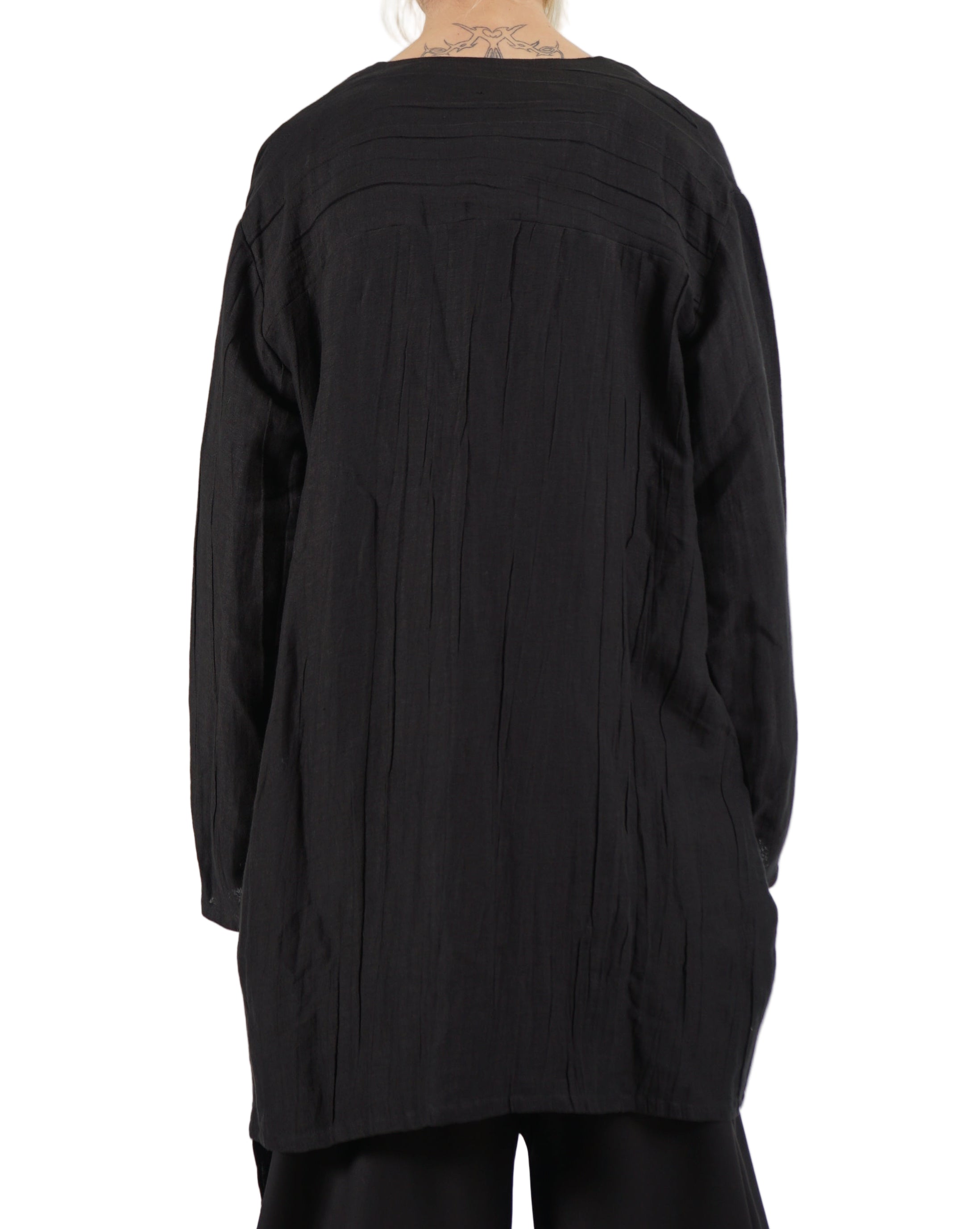 VOID – Draped Layer Long Top – Black T045BLK02