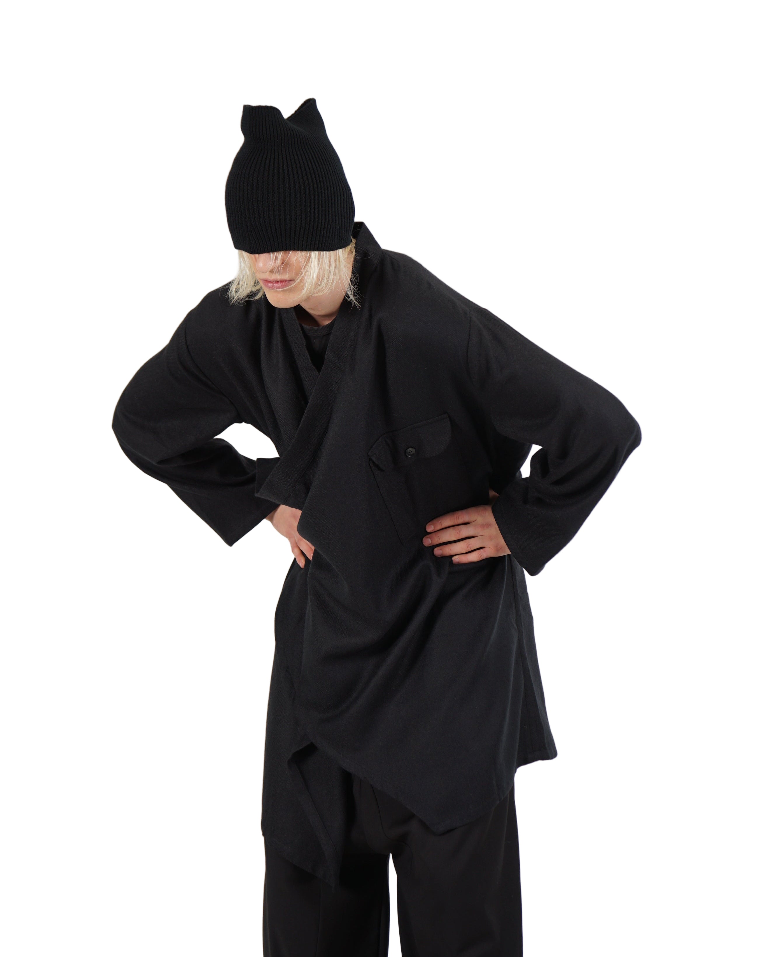 VOID – Draped Wrap Jacket – Black