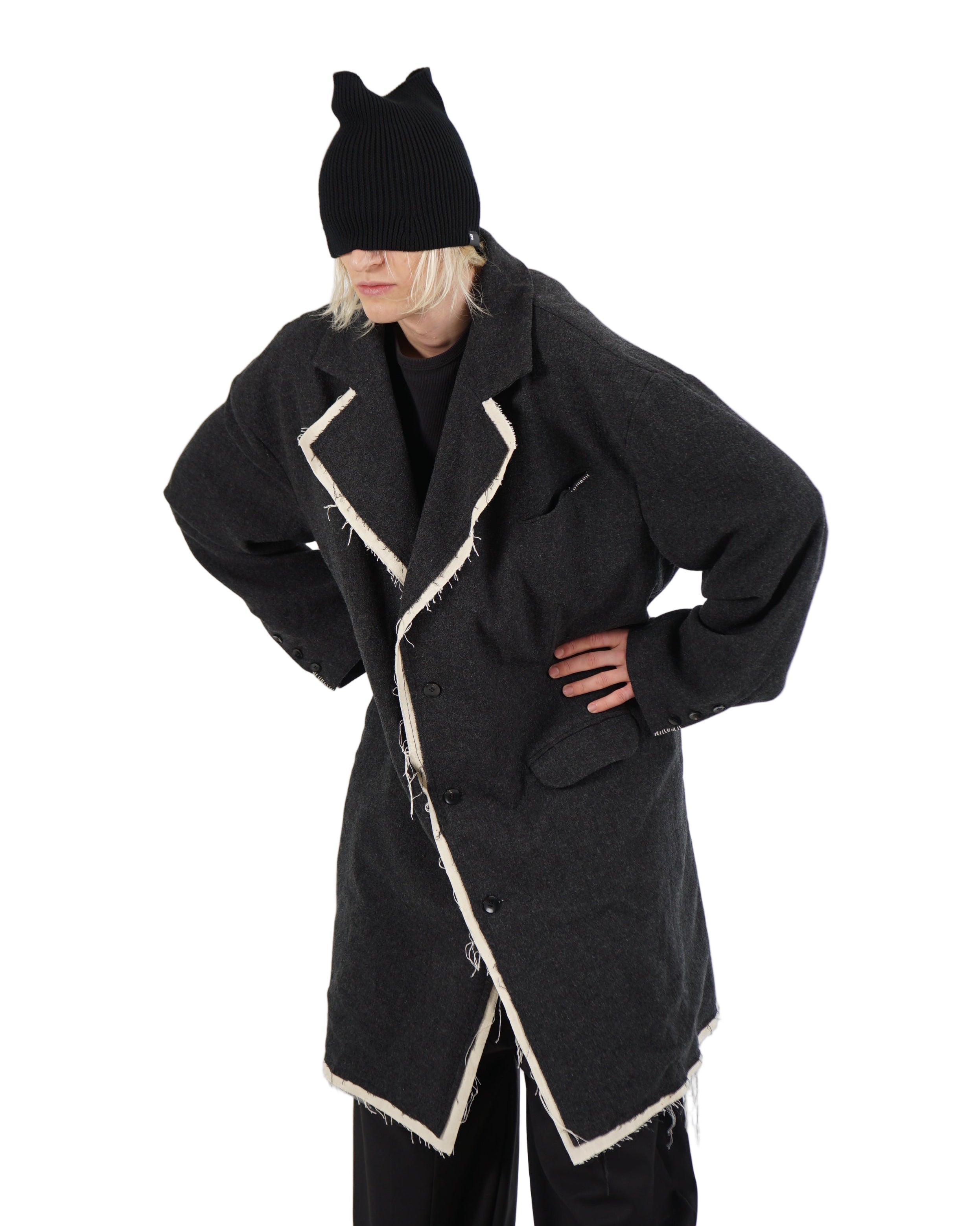 VOID – Distressed Tailored Coat – Grey